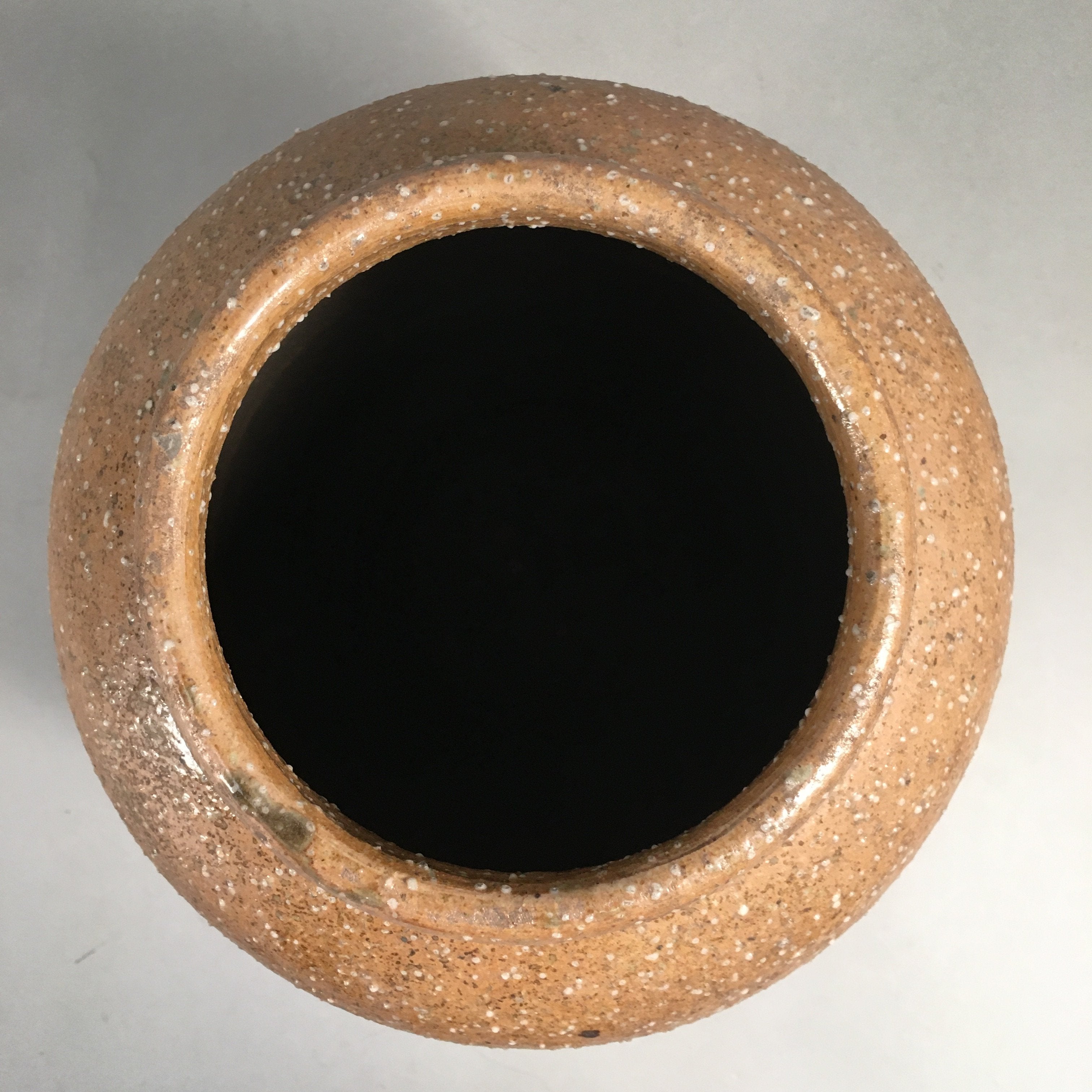 Japanese Ceramic Flower Vase Kabin Vtg Pottery Brown Ikebana FV890