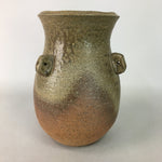 Japanese Ceramic Flower Vase Kabin Vtg Pottery Ikebana Natural Brown FV811