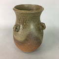 Japanese Ceramic Flower Vase Kabin Vtg Pottery Ikebana Natural Brown FV811