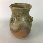 Japanese Ceramic Flower Vase Kabin Vtg Pottery Ikebana Natural Brown FV811