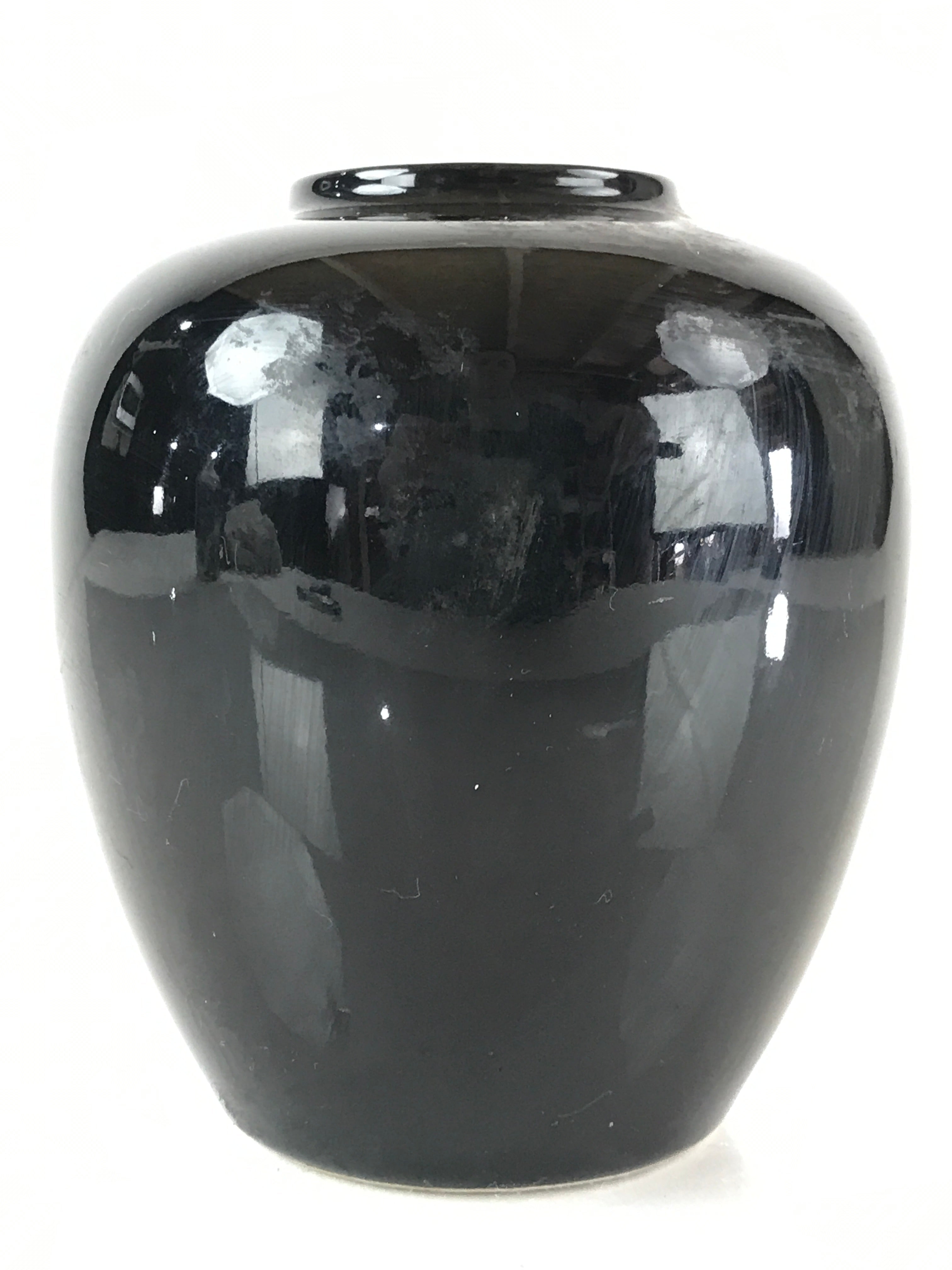 Japanese Ceramic Flower Vase Kutani ware Vtg Kabin Ikebana Arrangement FK13
