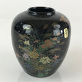 Japanese Ceramic Flower Vase Kutani ware Vtg Kabin Ikebana Arrangement FK13