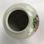 Japanese Ceramic Flower Vase Kutani ware Vtg Kabin Ikebana Arrangement FV933