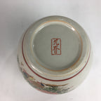 Japanese Ceramic Flower Vase Kutani ware Vtg Kabin Ikebana Arrangement FV933