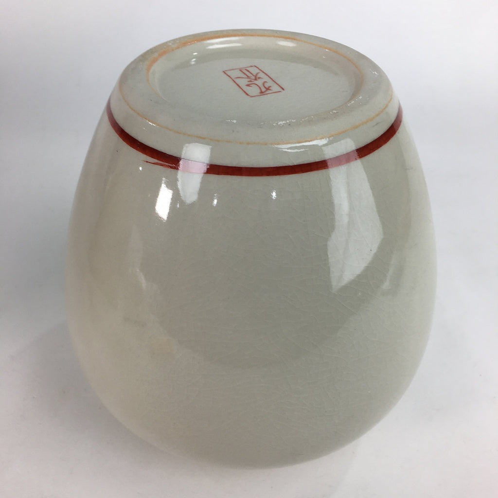 Japanese Ceramic Flower Vase Kutani ware Vtg Kabin Ikebana Arrangement FV933