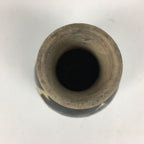 Japanese Ceramic Flower Vase Vtg Kabin Ikebana Arrangement Black White FV950