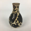 Japanese Ceramic Flower Vase Vtg Kabin Ikebana Arrangement Black White FV950