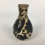 Japanese Ceramic Flower Vase Vtg Kabin Ikebana Arrangement Black White FV950