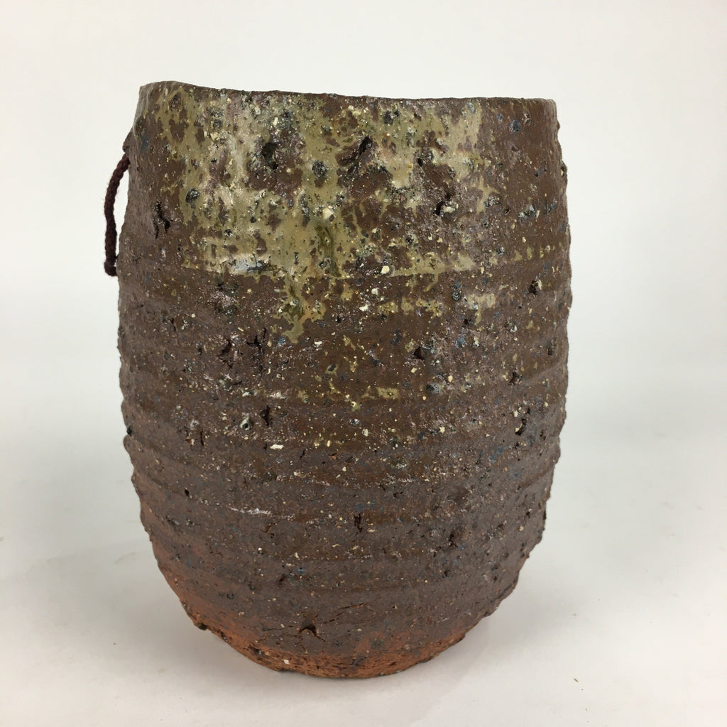 Japanese Ceramic Flower Vase Vtg Kabin Ikebana Arrangement Brown FV963