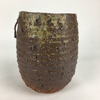 Japanese Ceramic Flower Vase Vtg Kabin Ikebana Arrangement Brown FV963