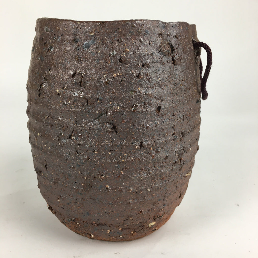 Japanese Ceramic Flower Vase Vtg Kabin Ikebana Arrangement Brown FV963