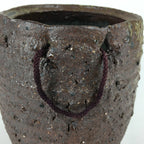 Japanese Ceramic Flower Vase Vtg Kabin Ikebana Arrangement Brown FV963
