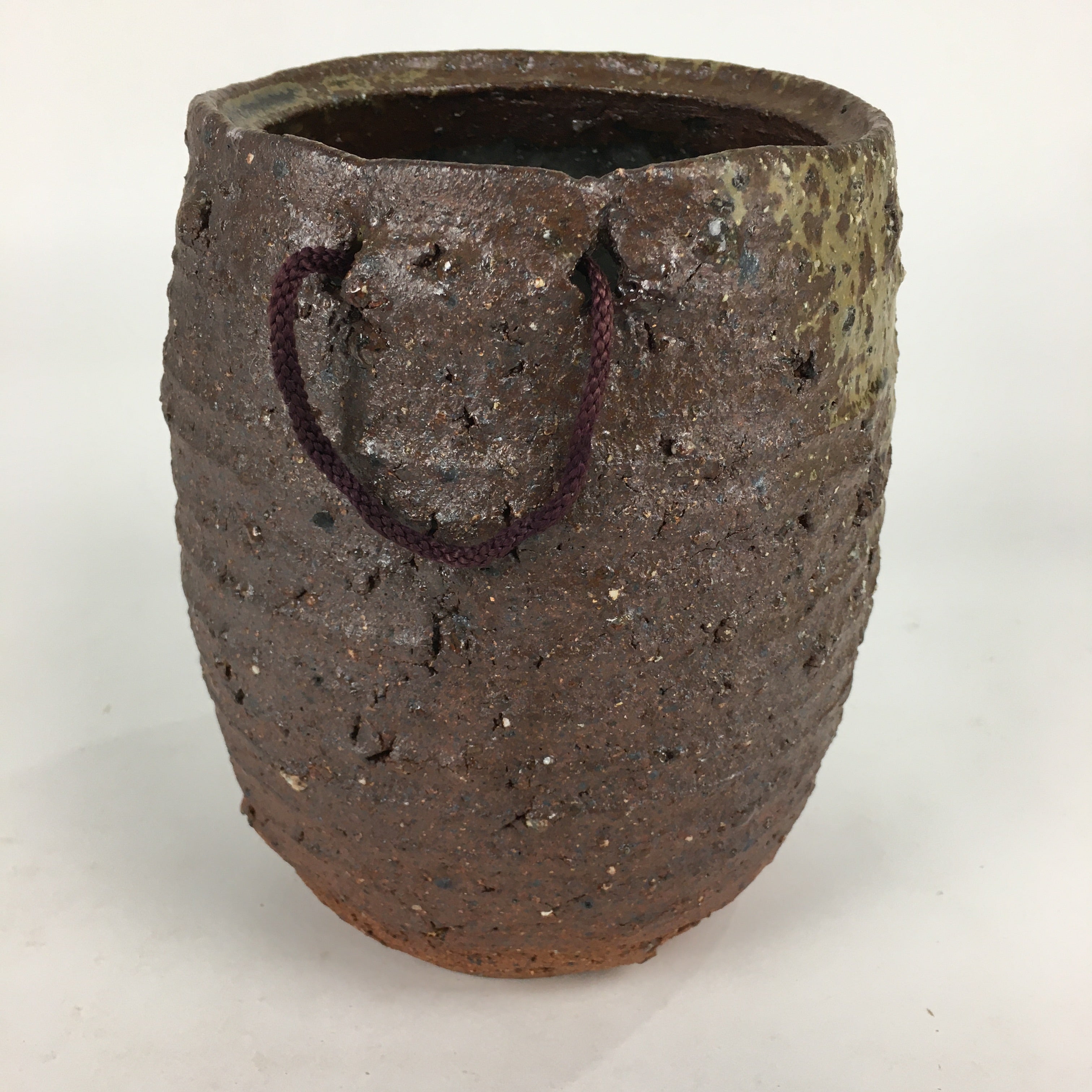 Japanese Ceramic Flower Vase Vtg Kabin Ikebana Arrangement Brown FV963