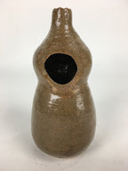 Japanese Ceramic Flower Vase Vtg Kabin Ikebana Arrangement Brown FV970