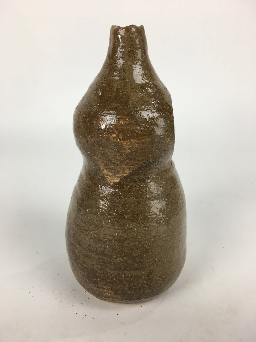 Japanese Ceramic Flower Vase Vtg Kabin Ikebana Arrangement Brown FV970