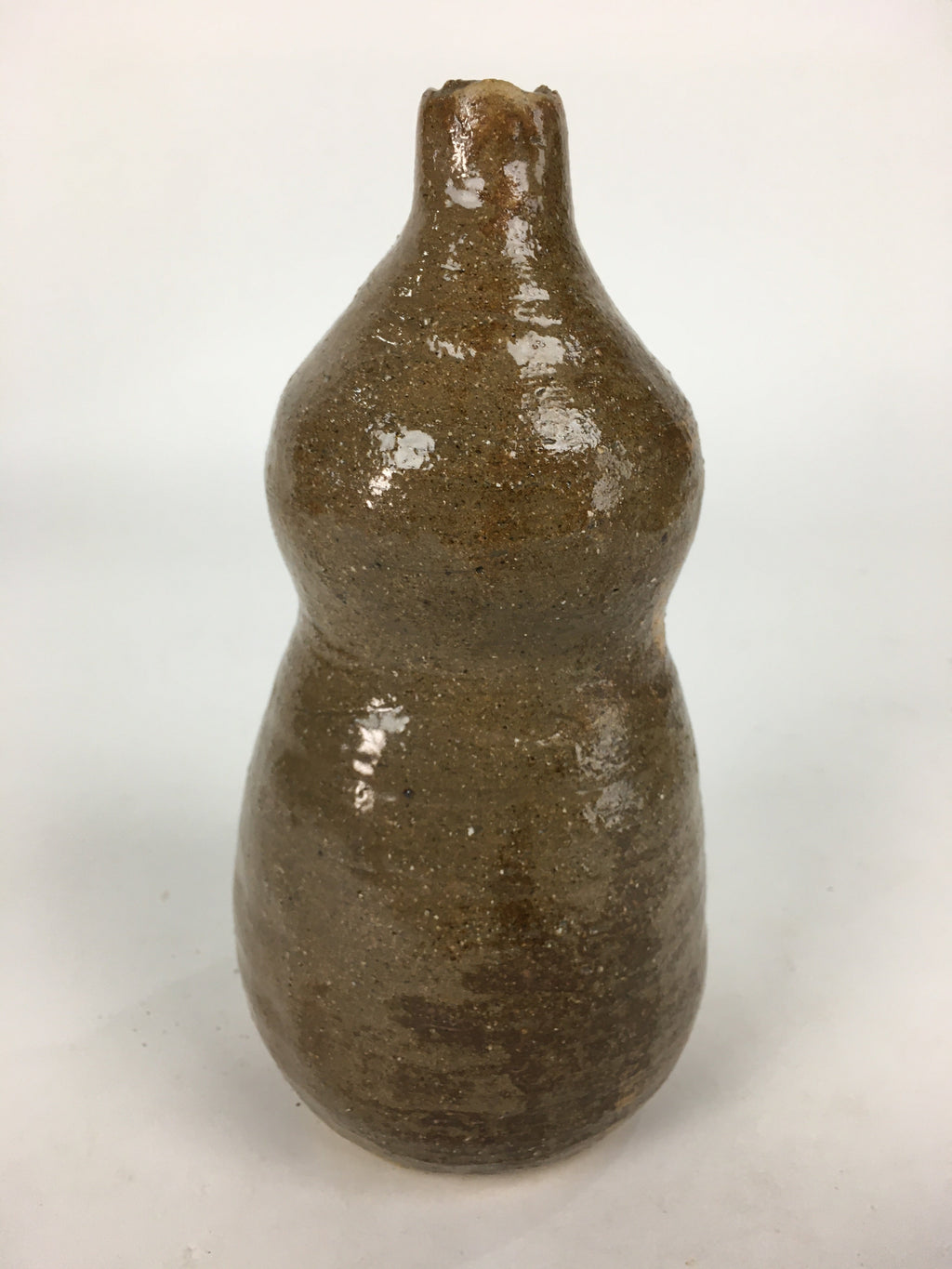 Japanese Ceramic Flower Vase Vtg Kabin Ikebana Arrangement Brown FV970