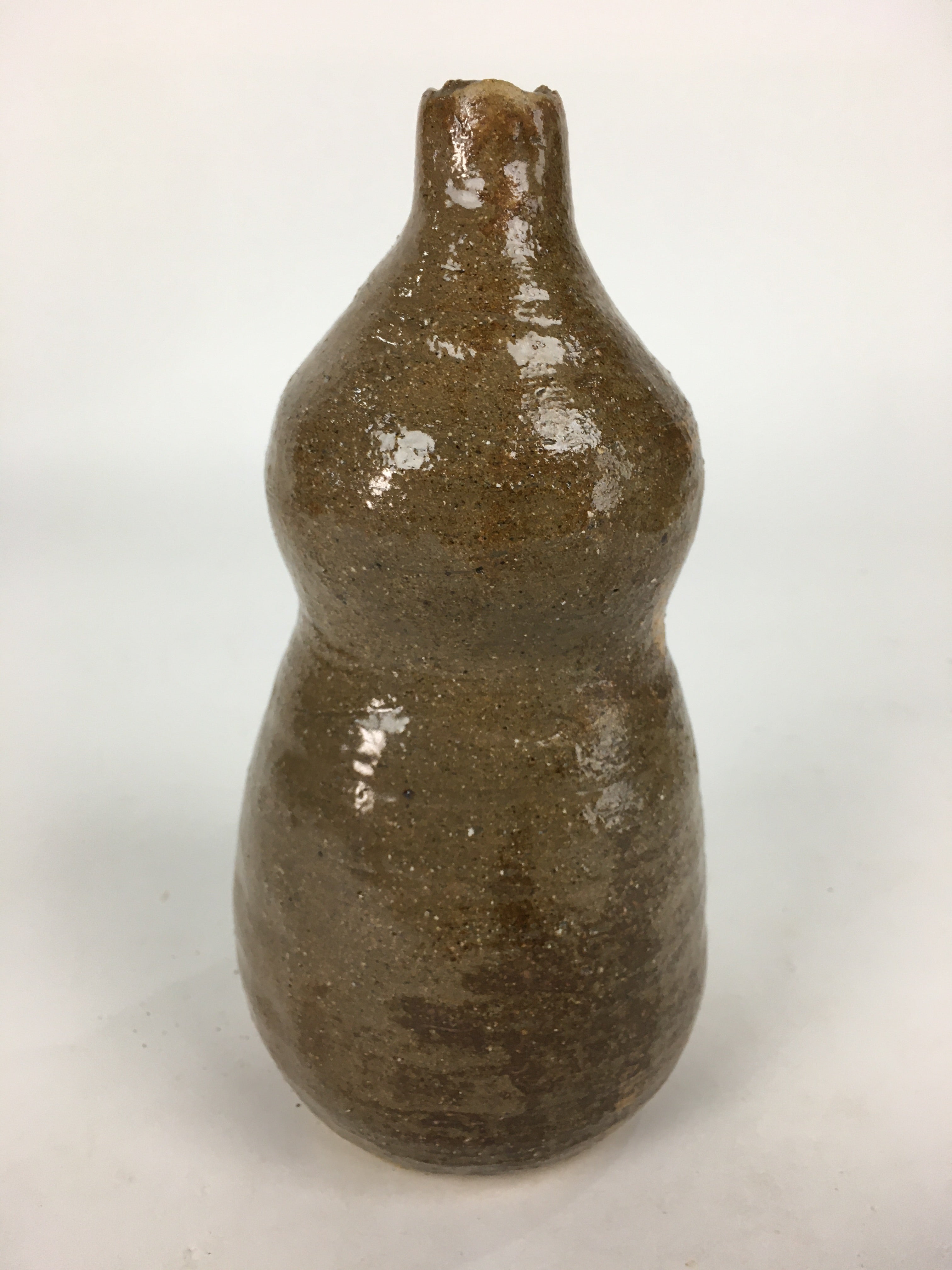 Japanese Ceramic Flower Vase Vtg Kabin Ikebana Arrangement Brown FV970