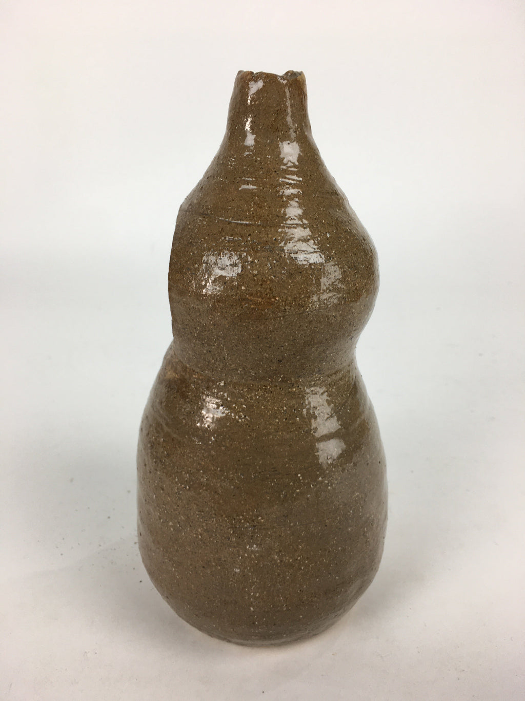 Japanese Ceramic Flower Vase Vtg Kabin Ikebana Arrangement Brown FV970