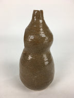 Japanese Ceramic Flower Vase Vtg Kabin Ikebana Arrangement Brown FV970