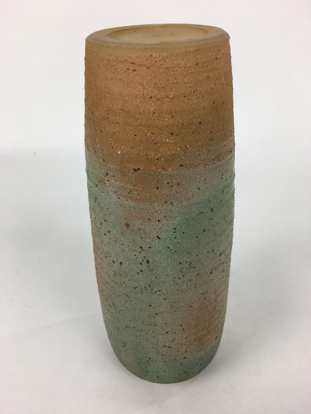 Japanese Ceramic Flower Vase Vtg Kabin Ikebana Arrangement Cylinder FV969