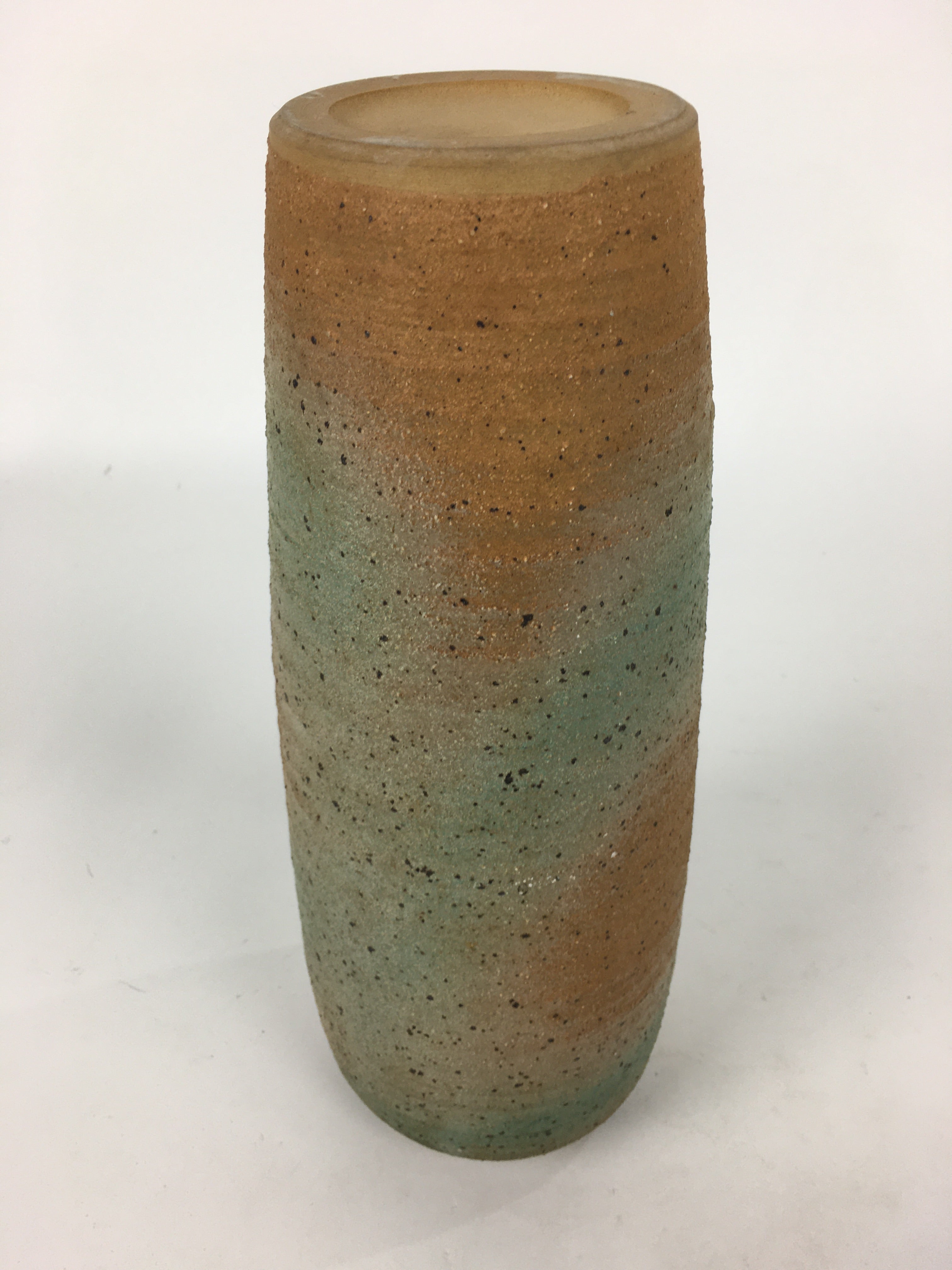 Japanese Ceramic Flower Vase Vtg Kabin Ikebana Arrangement Cylinder FV969