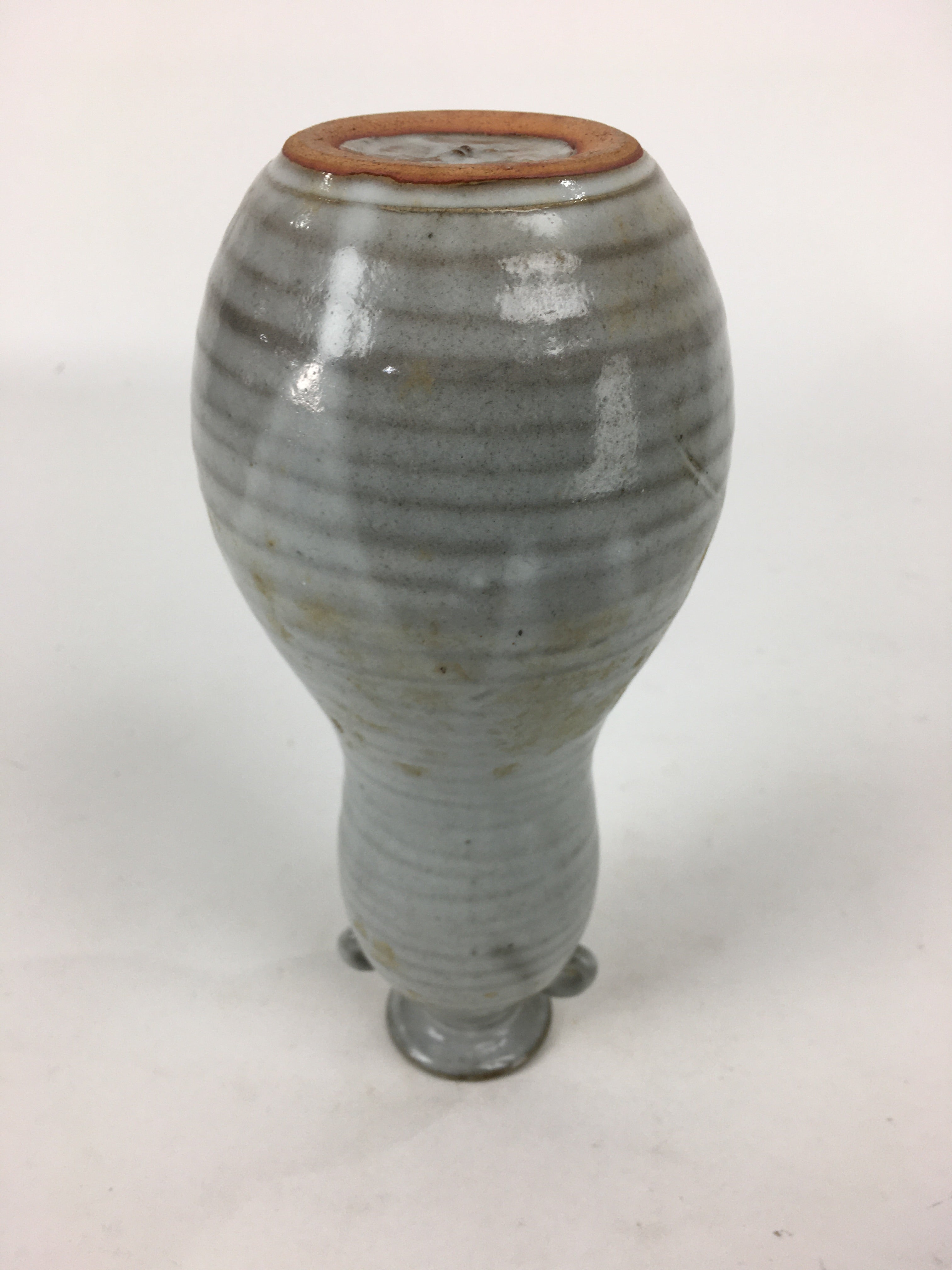 Japanese Ceramic Flower Vase Vtg Kabin Ikebana Arrangement White FV968