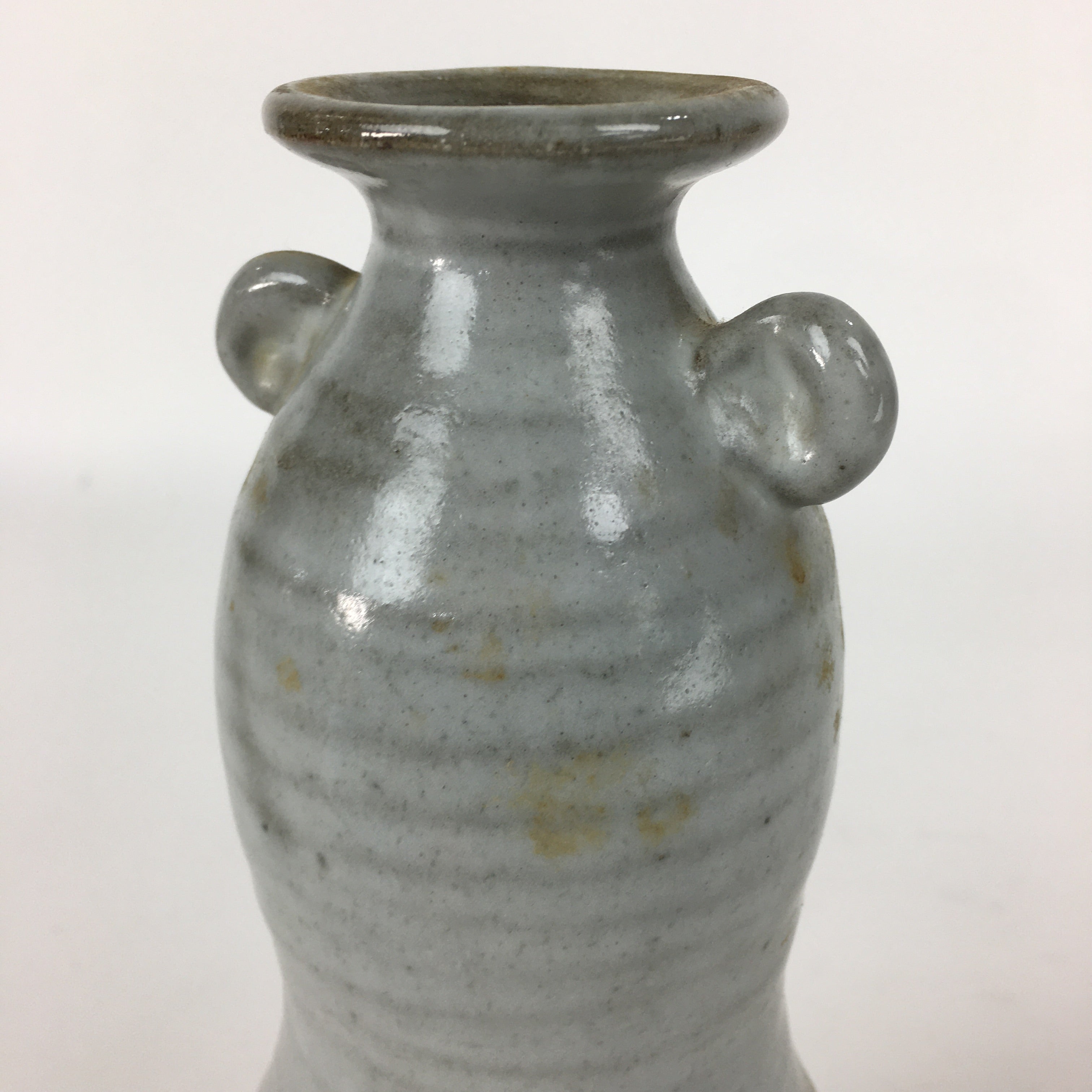 Japanese Ceramic Flower Vase Vtg Kabin Ikebana Arrangement White FV968