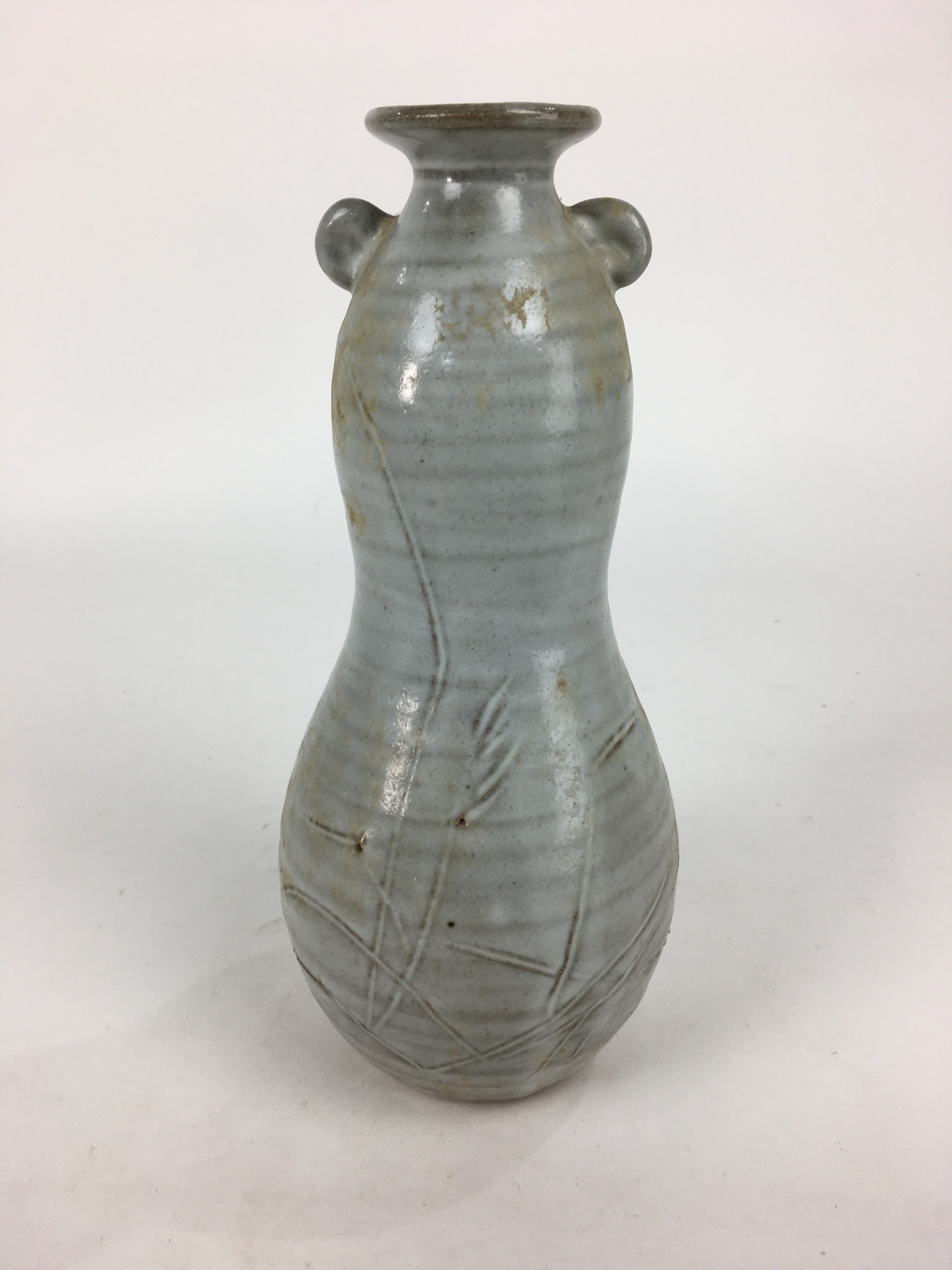 Japanese Ceramic Flower Vase Vtg Kabin Ikebana Arrangement White FV968