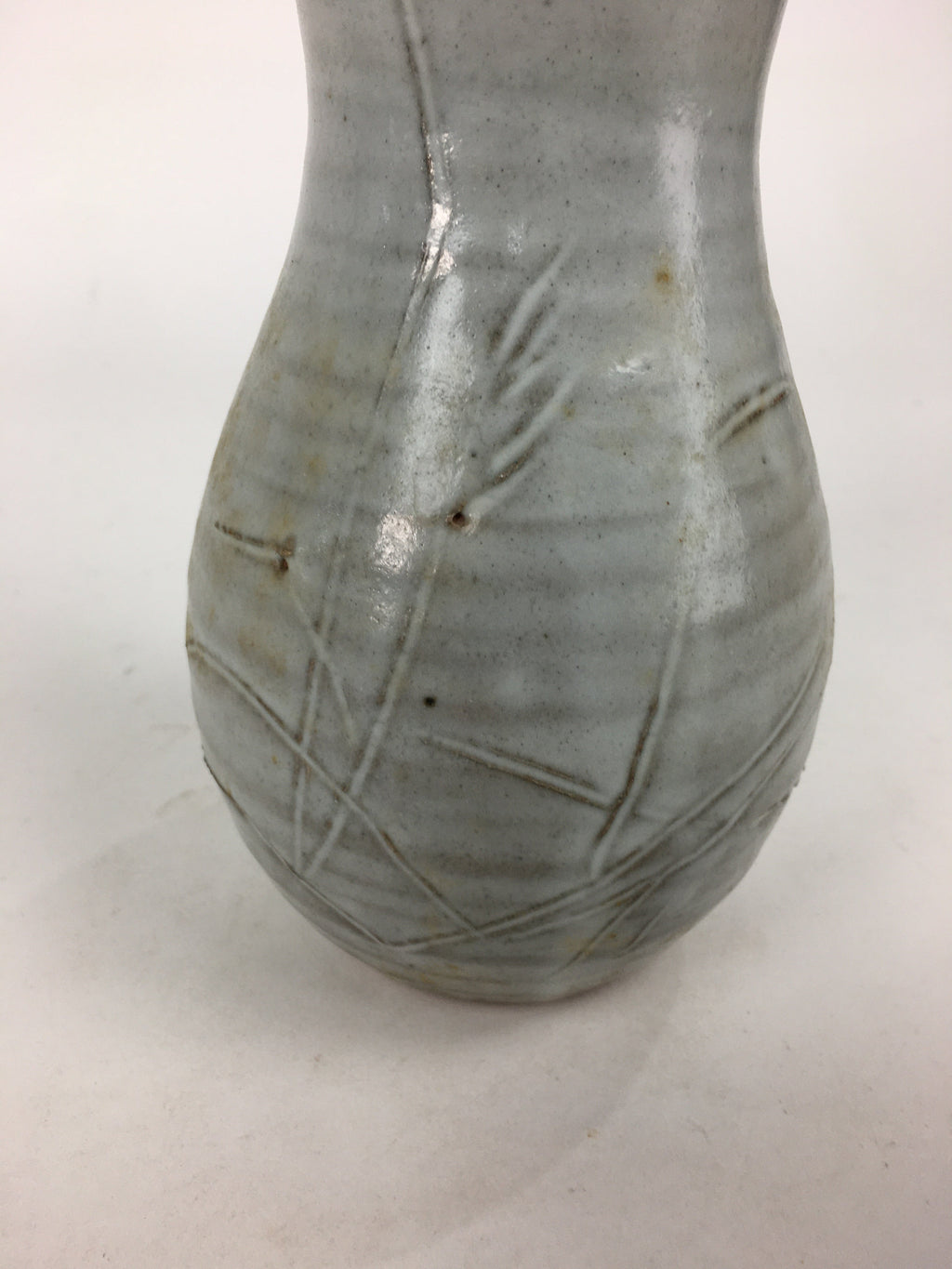 Japanese Ceramic Flower Vase Vtg Kabin Ikebana Arrangement White FV968
