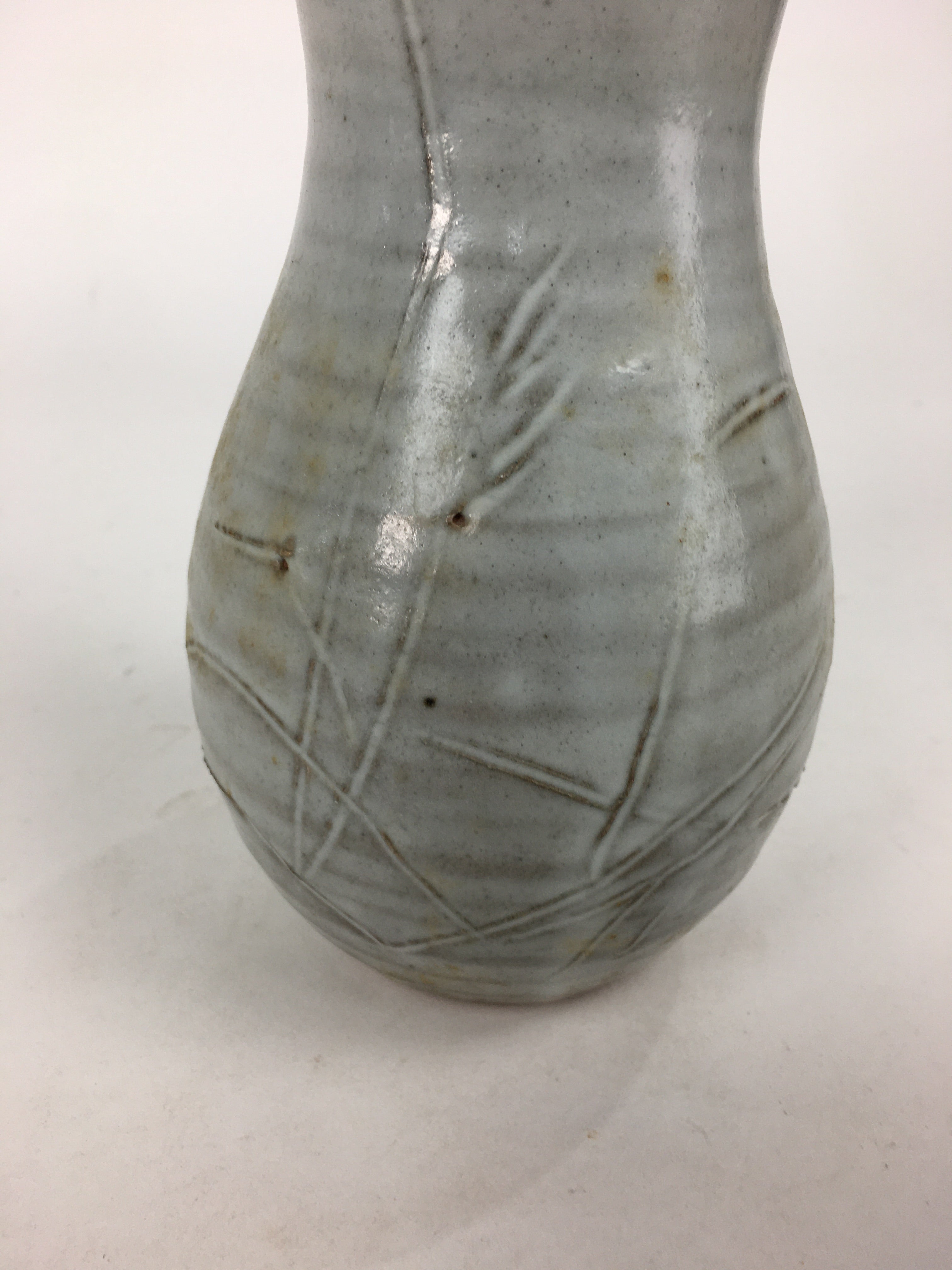 Japanese Ceramic Flower Vase Vtg Kabin Ikebana Arrangement White FV968