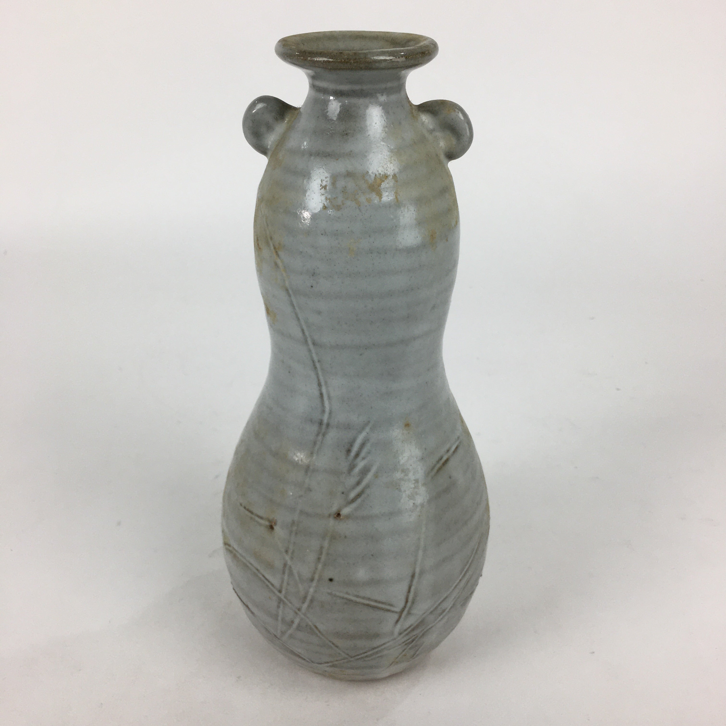 Japanese Ceramic Flower Vase Vtg Kabin Ikebana Arrangement White FV968