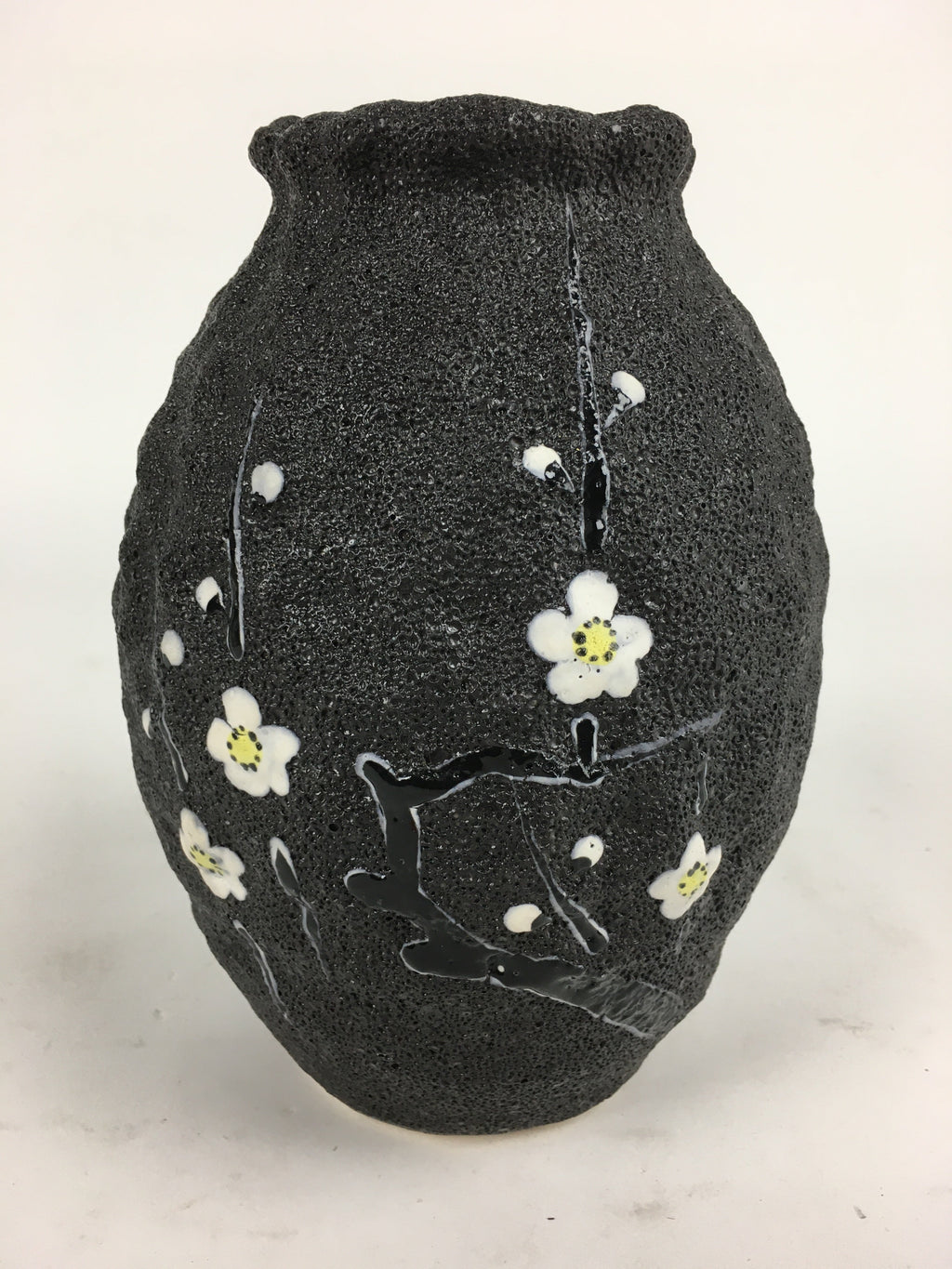 Japanese Ceramic Flower Vase Vtg Plum blossom Kabin Ikebana Arrangement FV954