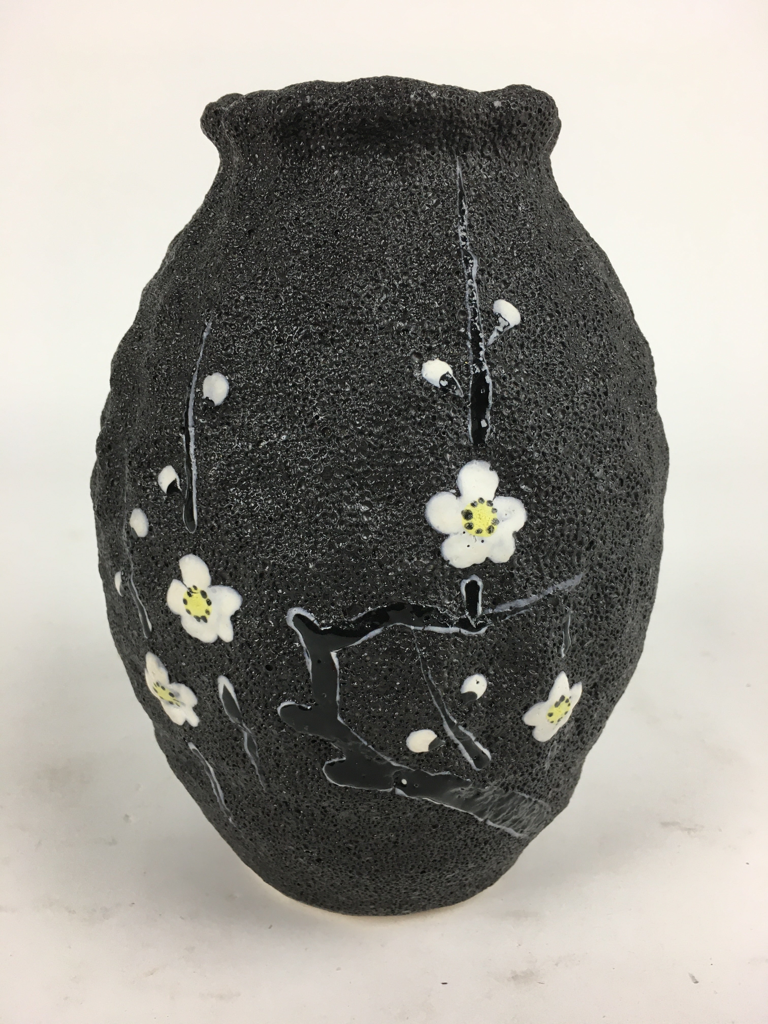 Japanese Ceramic Flower Vase Vtg Plum blossom Kabin Ikebana Arrangement FV954