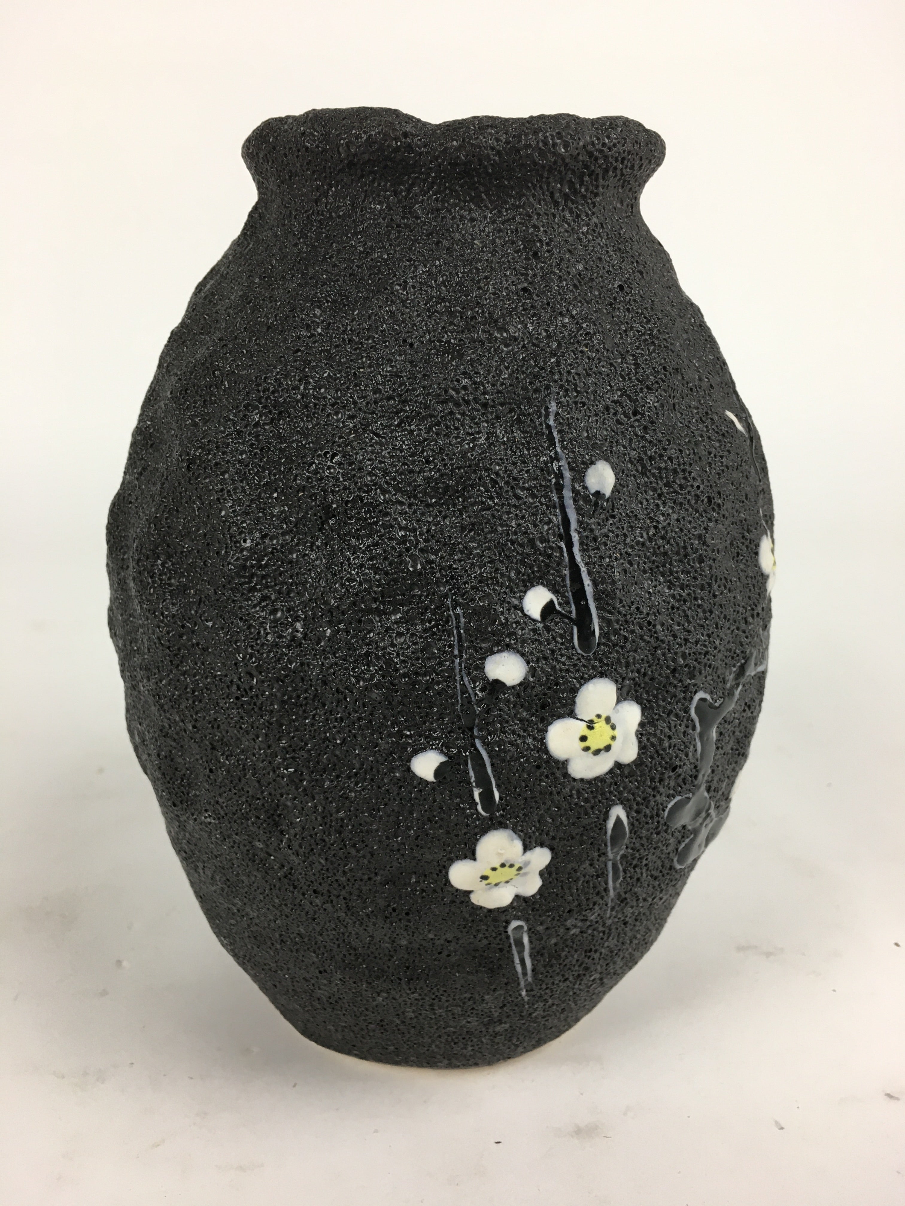 Japanese Ceramic Flower Vase Vtg Plum blossom Kabin Ikebana Arrangement FV954