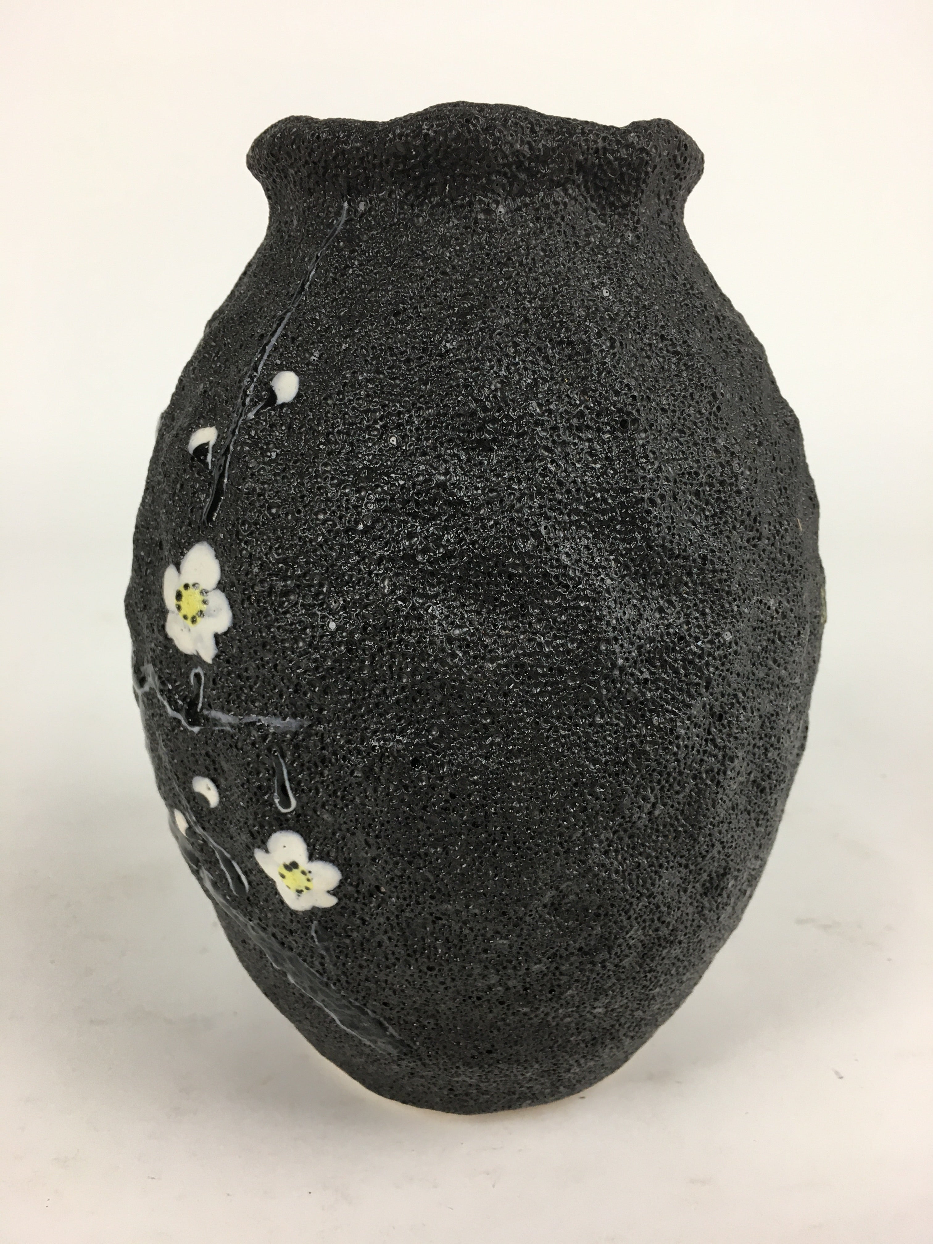 Japanese Ceramic Flower Vase Vtg Plum blossom Kabin Ikebana Arrangement FV954