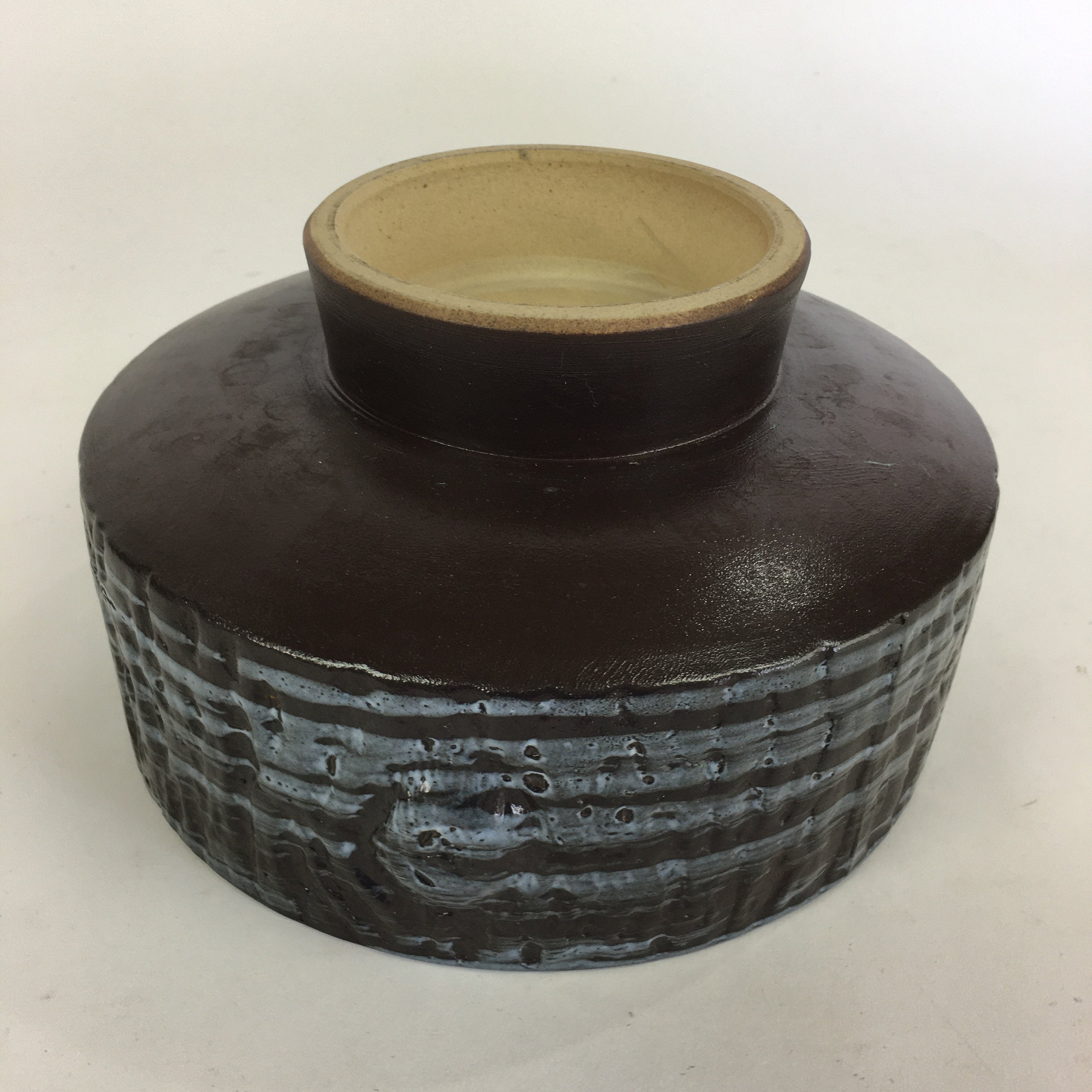 Japanese Ceramic Flower Vase Vtg Pottery Suiban Ikebana Arrangement PP719