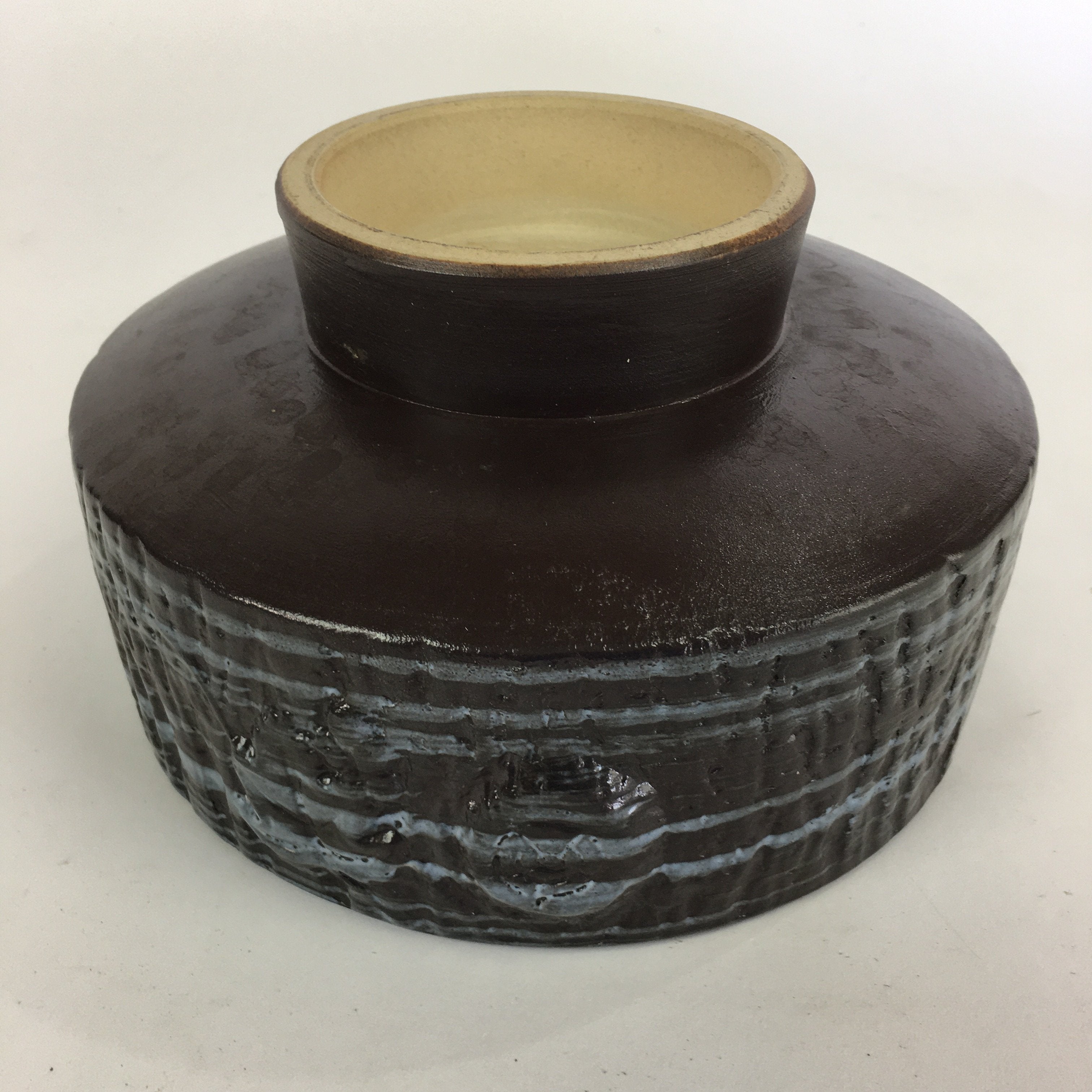 Japanese Ceramic Flower Vase Vtg Pottery Suiban Ikebana Arrangement PP719