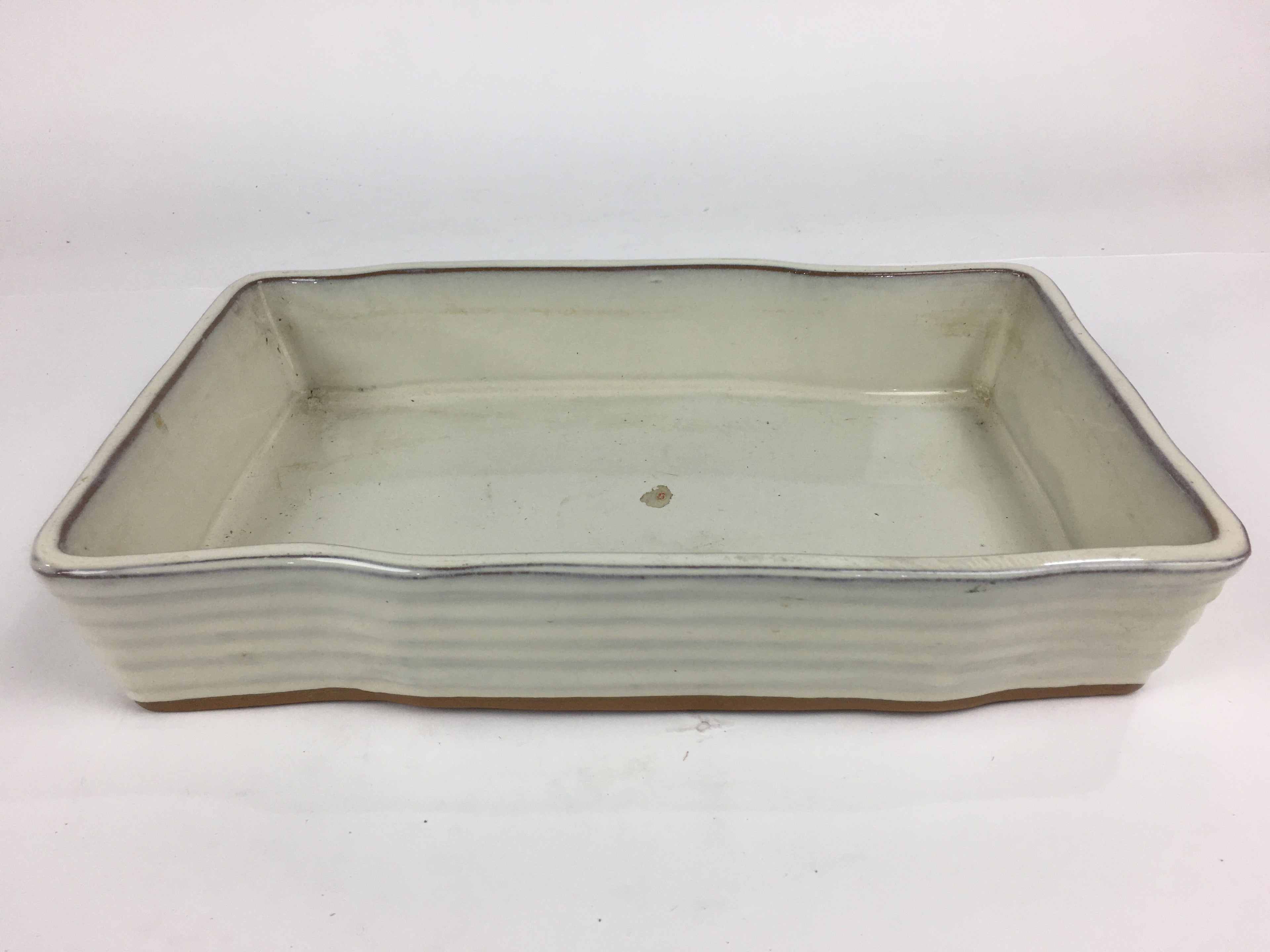 Japanese Ceramic Flower Vase Vtg Pottery Suiban Ikebana Arrangement PP754