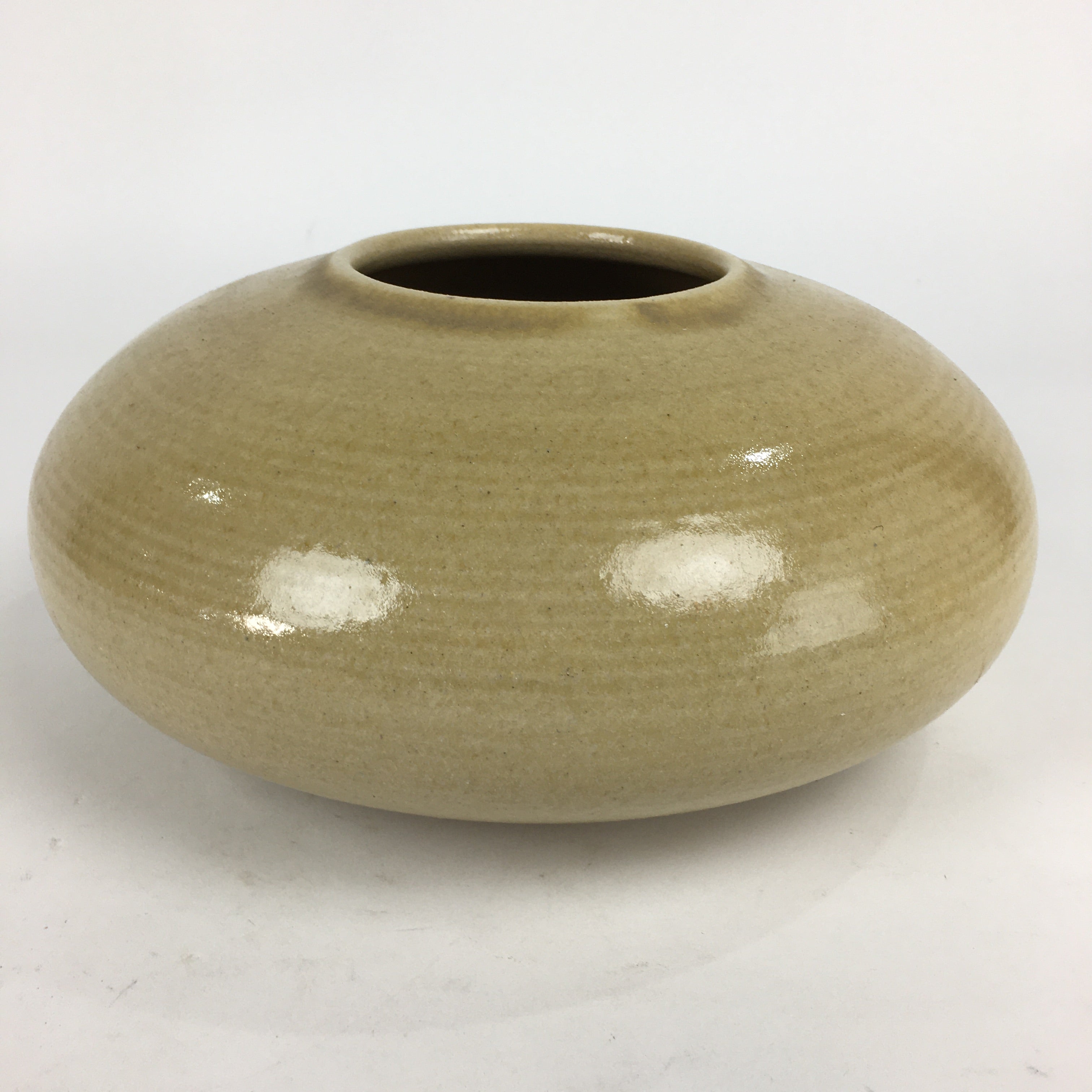 Japanese Ceramic Flower Vase Vtg Pottery Suiban Ikebana Arrangement PP859