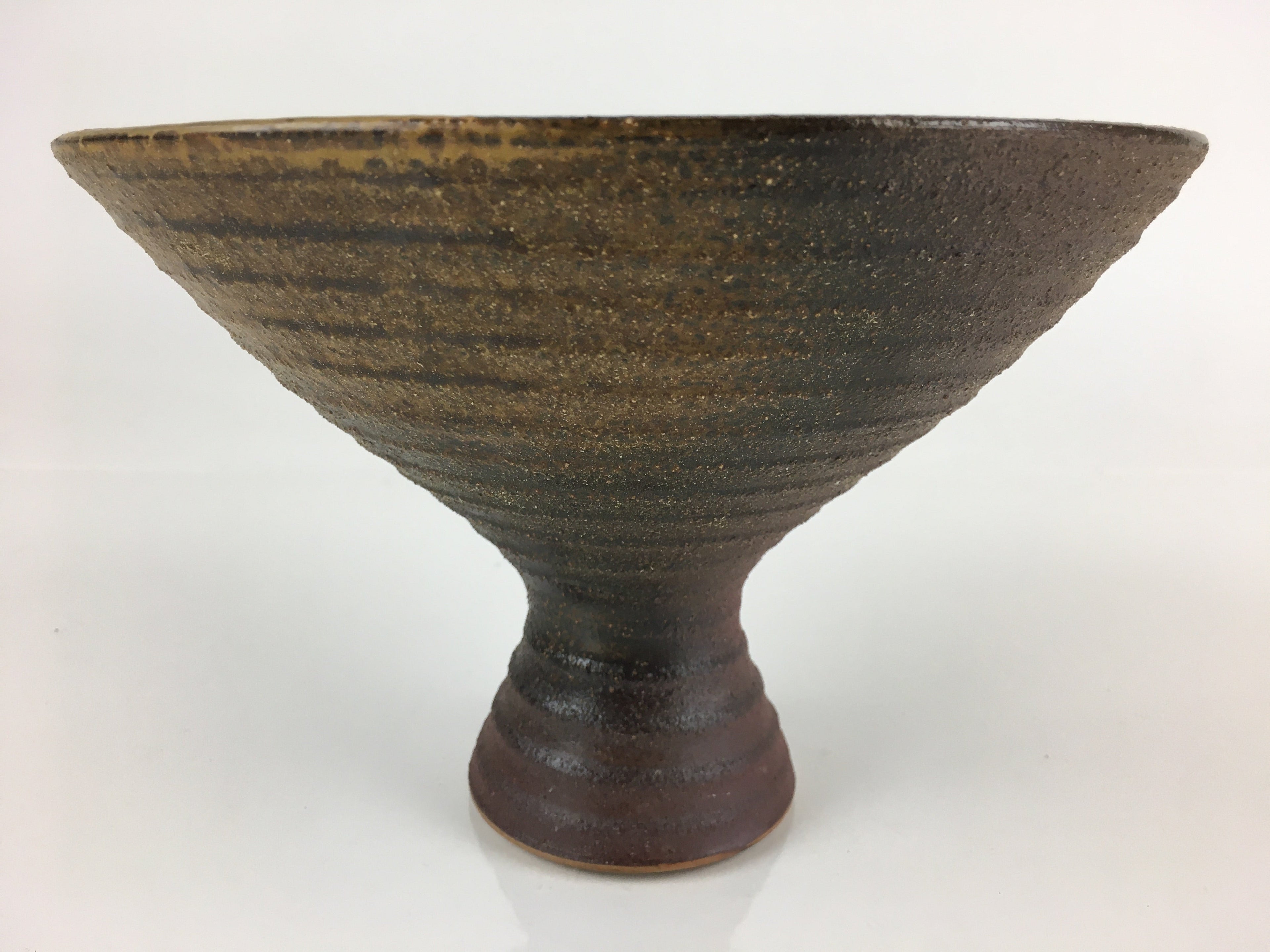 Japanese Ceramic Flower Vase Vtg Pottery Suiban Ikebana Arrangement PY123