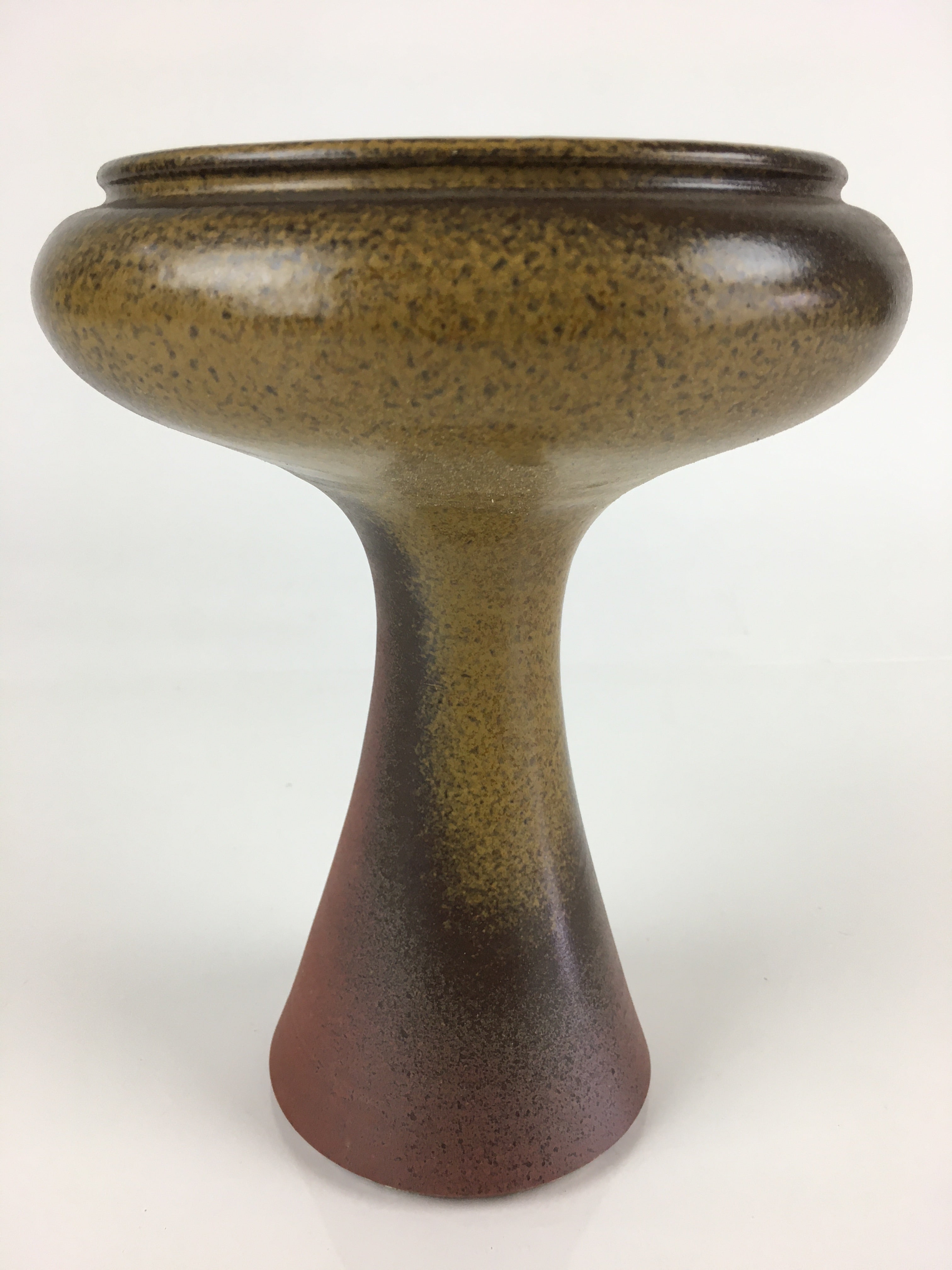 Japanese Ceramic Flower Vase Vtg Pottery Suiban Ikebana Arrangement PY124