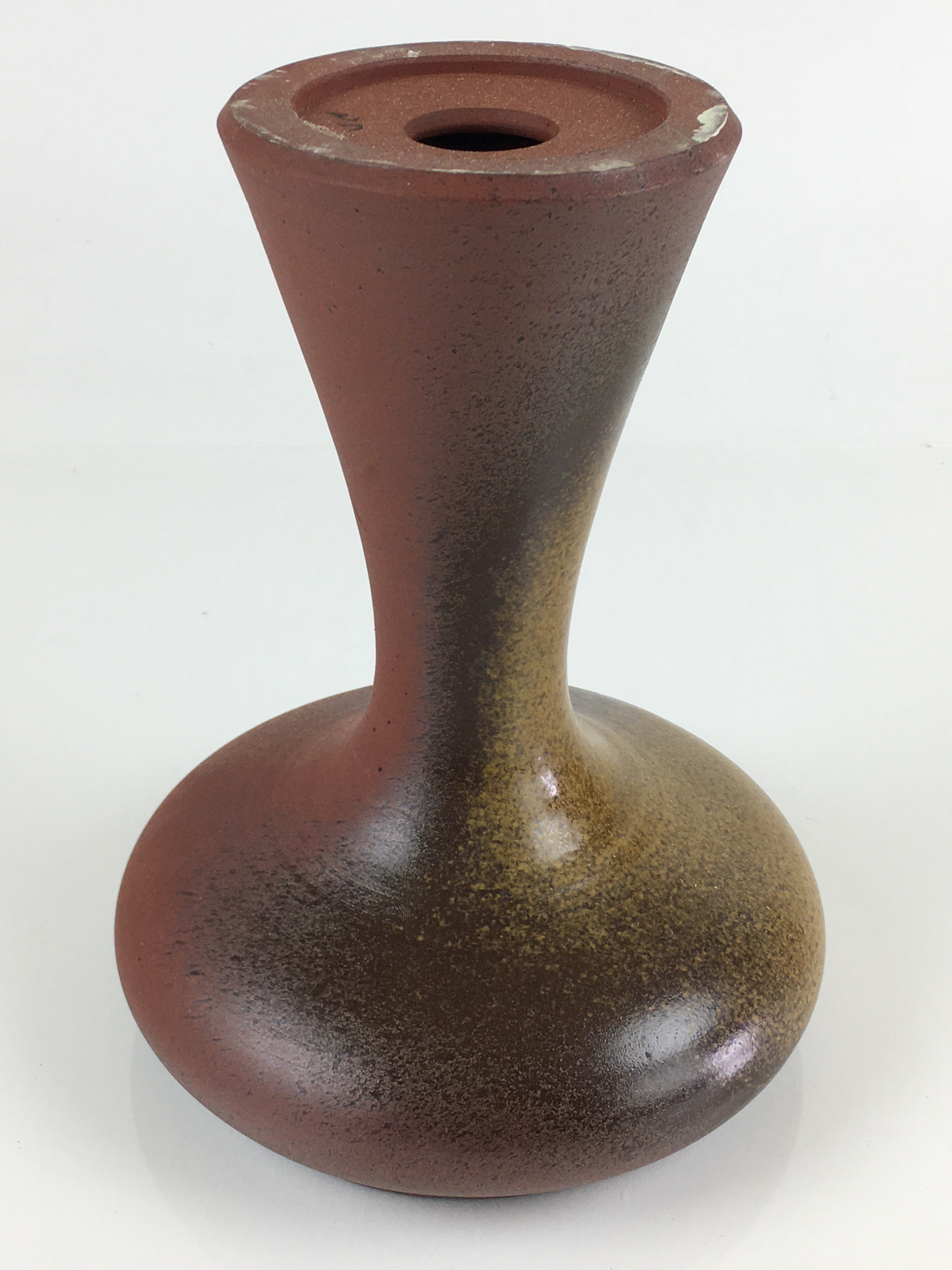 Japanese Ceramic Flower Vase Vtg Pottery Suiban Ikebana Arrangement PY124