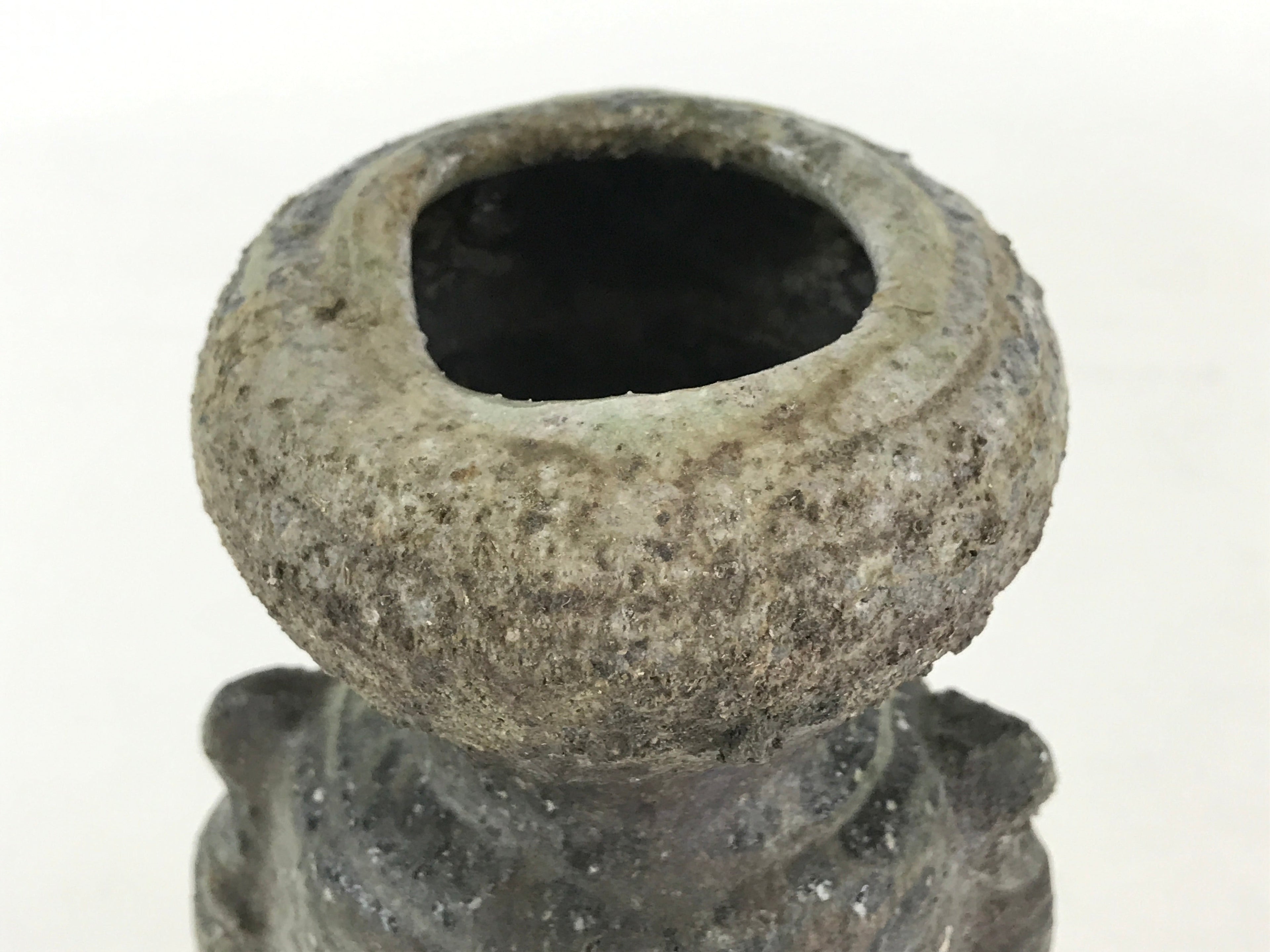 Japanese Ceramic Flower Vase Vtg Rough Surface Kabin Ikebana Arrangement FK23