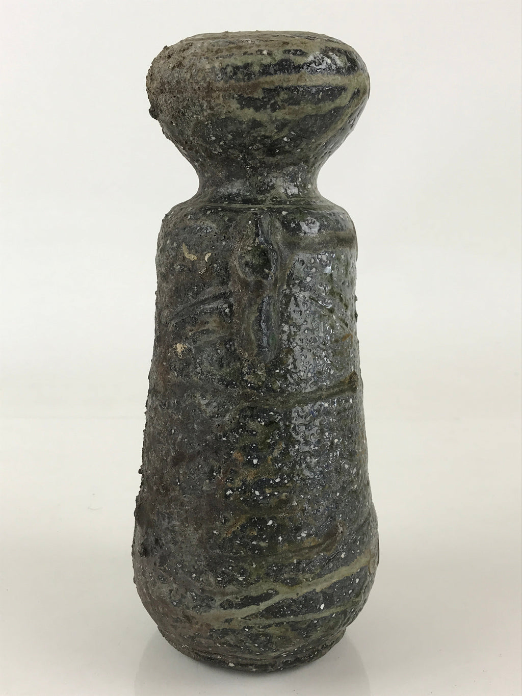 Japanese Ceramic Flower Vase Vtg Rough Surface Kabin Ikebana Arrangement FK23