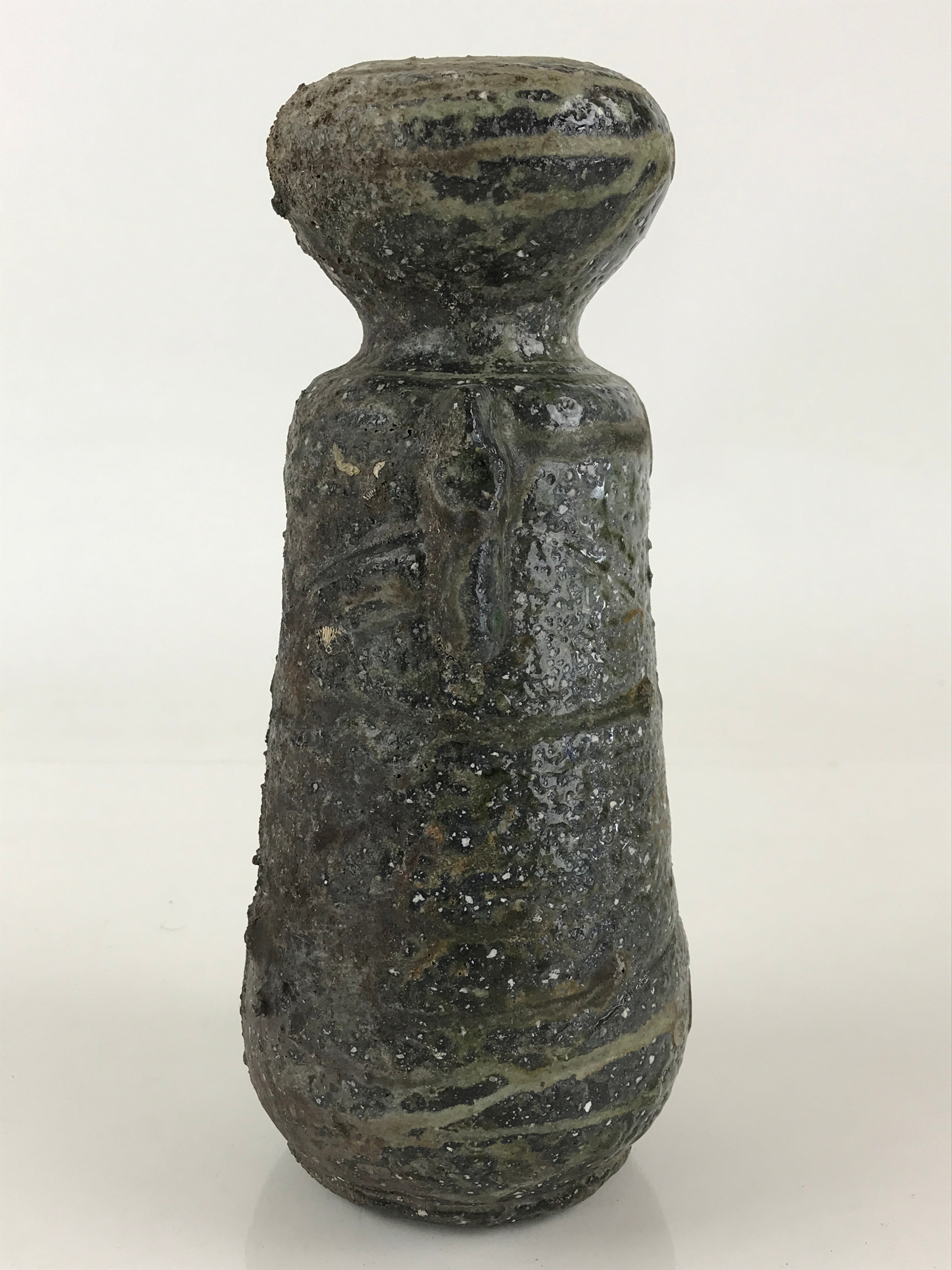 Japanese Ceramic Flower Vase Vtg Rough Surface Kabin Ikebana Arrangement FK23