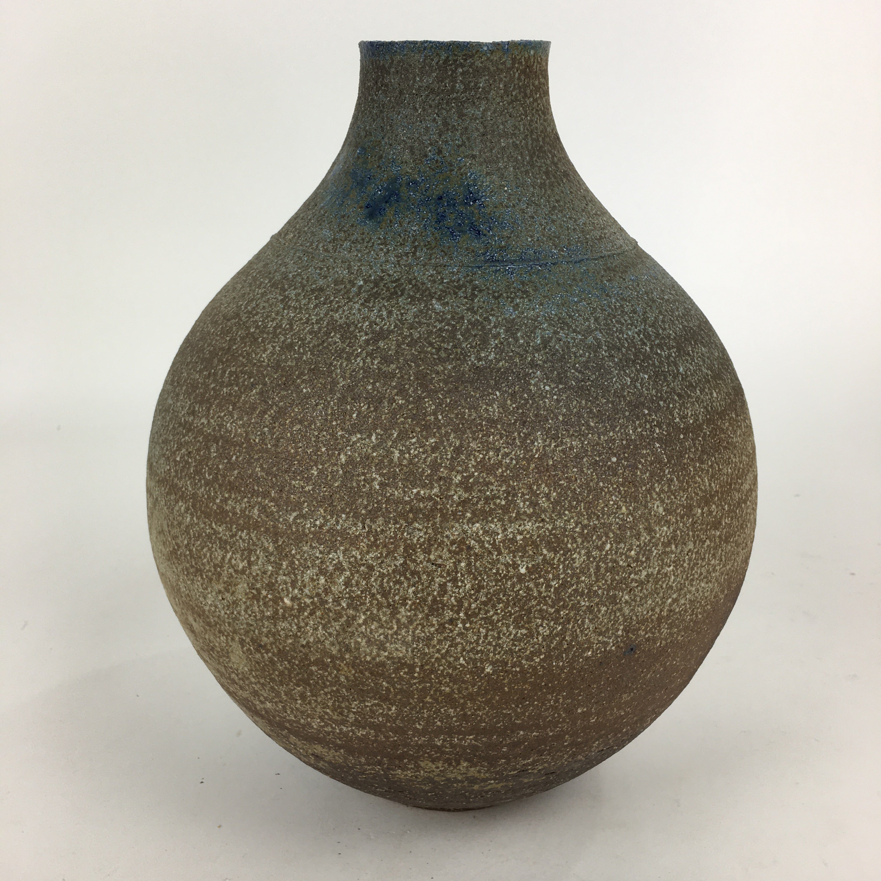 Japanese Ceramic Flower Vase Vtg Round Kabin Ikebana Arrangement FV964