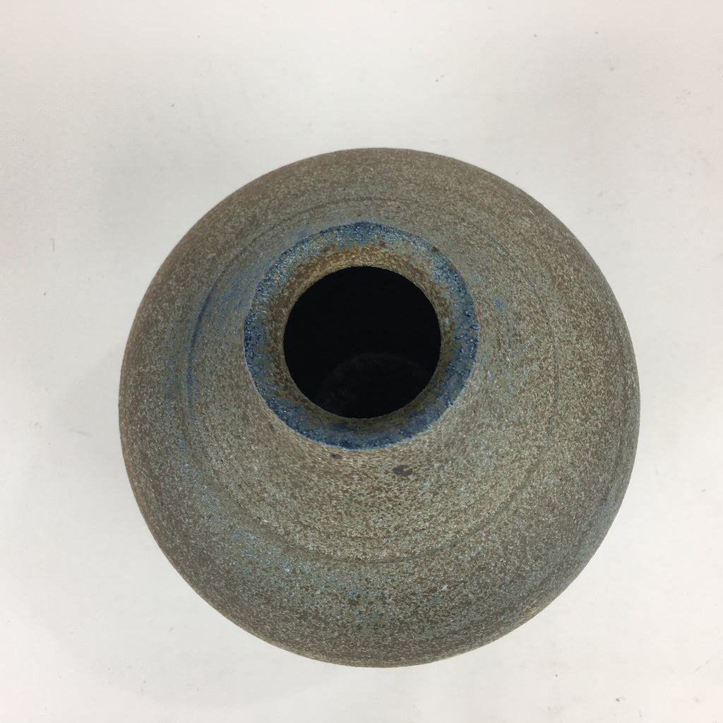 Japanese Ceramic Flower Vase Vtg Round Kabin Ikebana Arrangement FV964