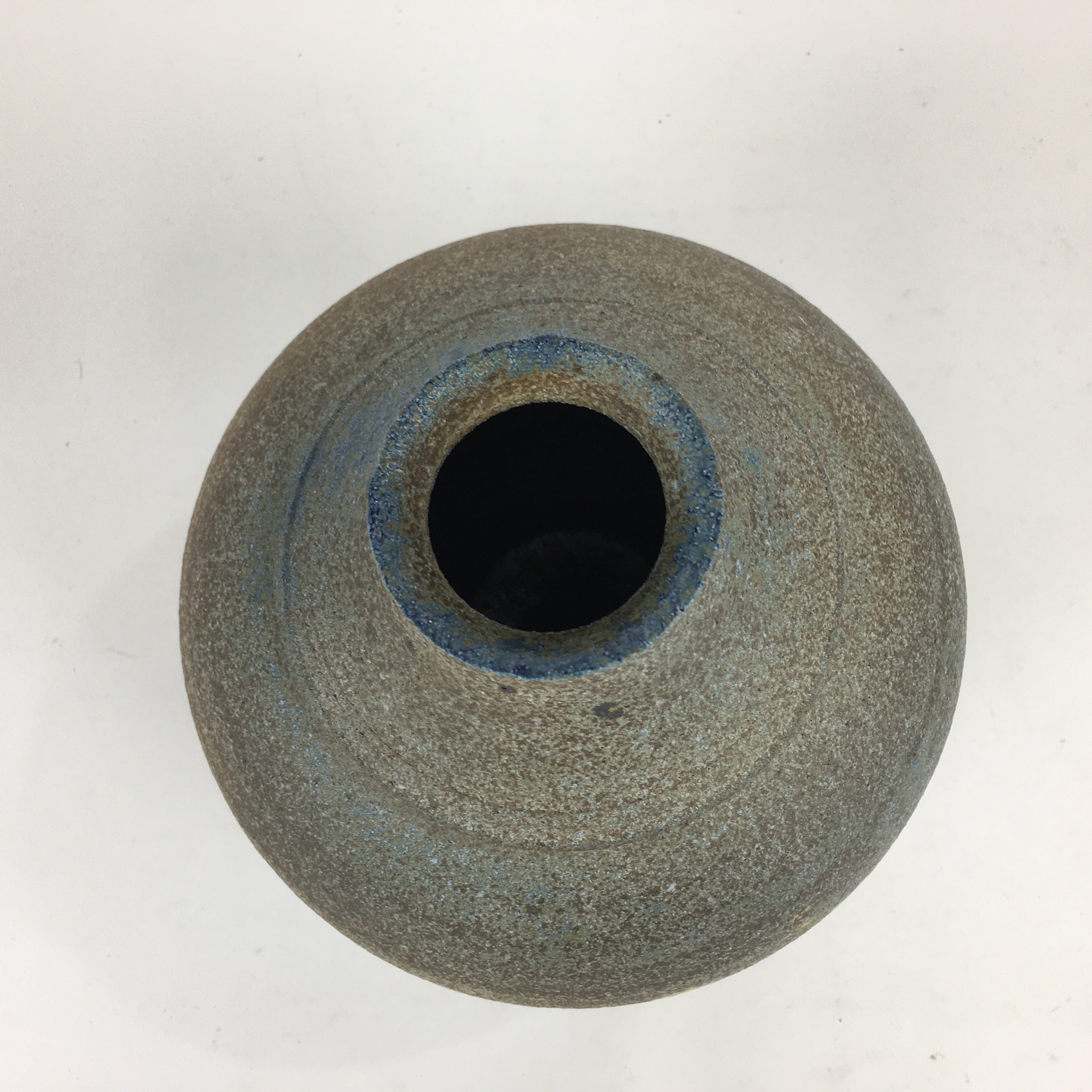 Japanese Ceramic Flower Vase Vtg Round Kabin Ikebana Arrangement FV964