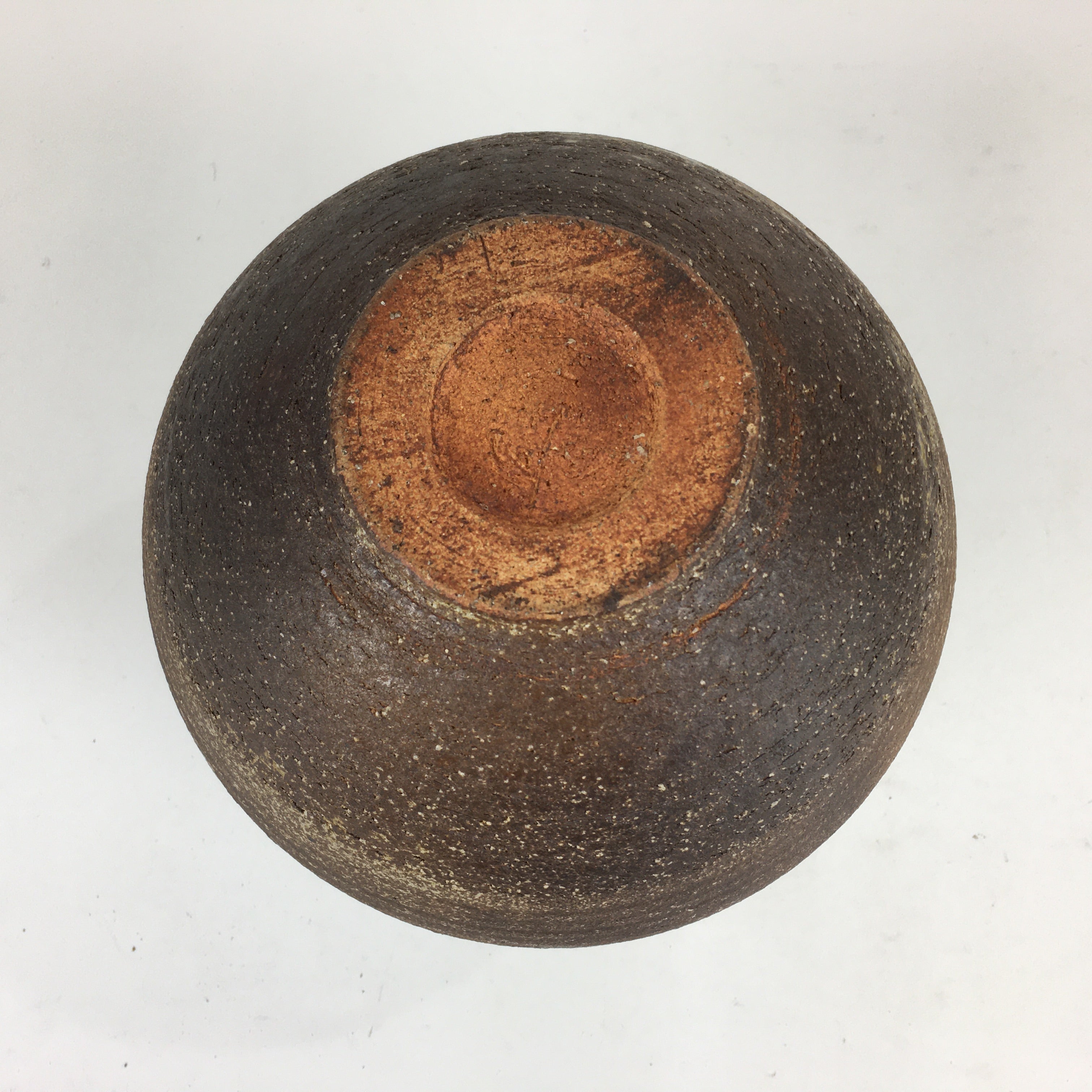 Japanese Ceramic Flower Vase Vtg Round Kabin Ikebana Arrangement FV964