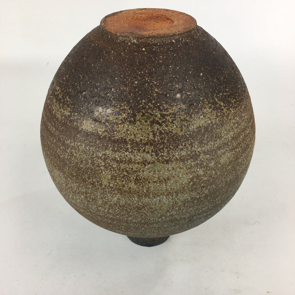 Japanese Ceramic Flower Vase Vtg Round Kabin Ikebana Arrangement FV964